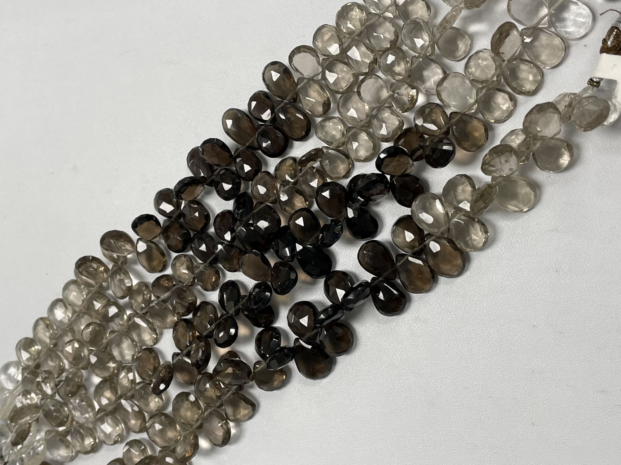 Shaded Brown Smoky Quartz Pear Faceted