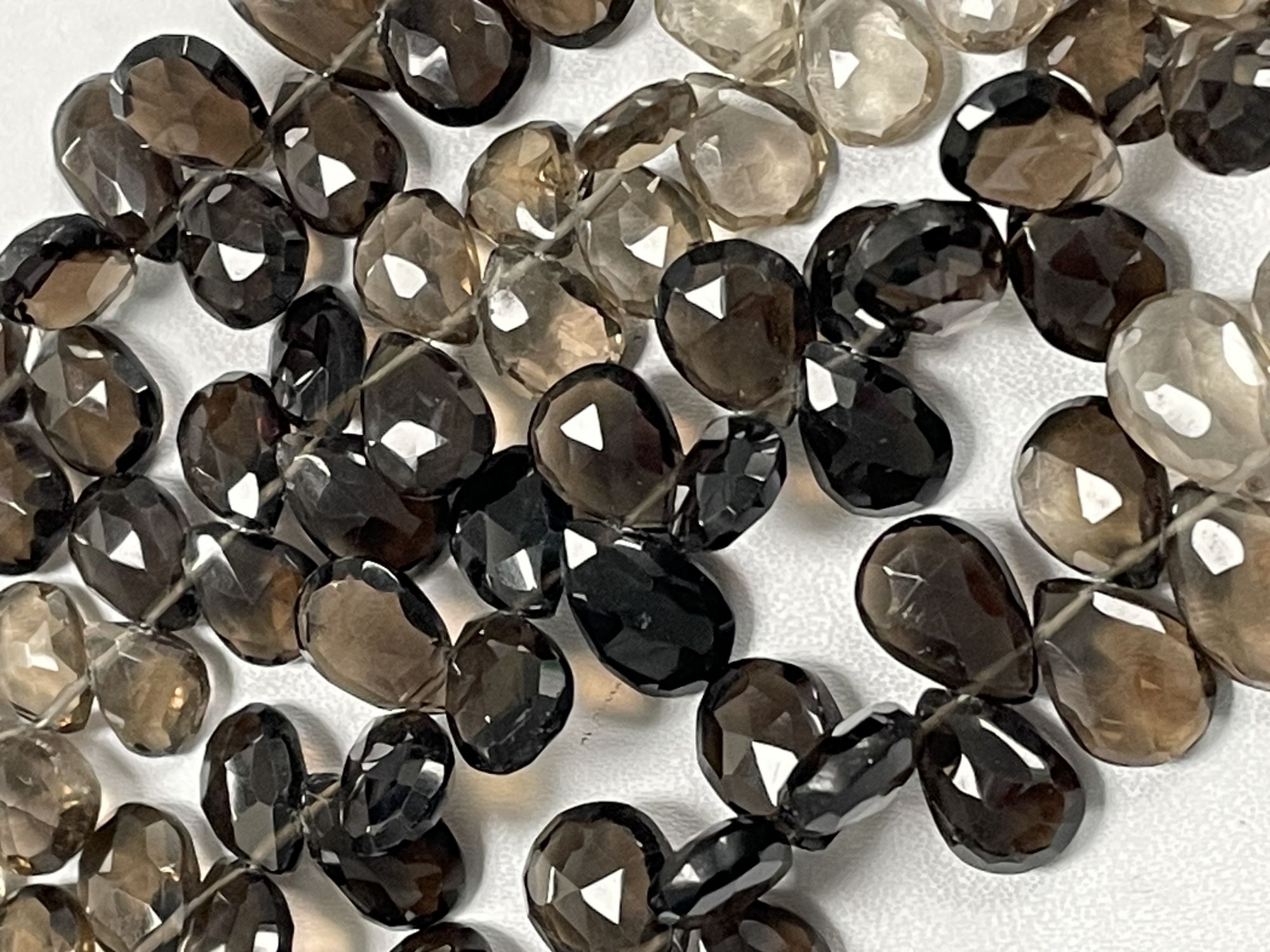 Shaded Brown Smoky Quartz Pear Faceted
