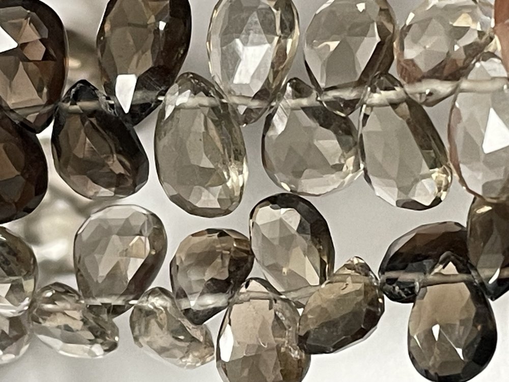 Shaded Brown Smoky Quartz Pear Faceted