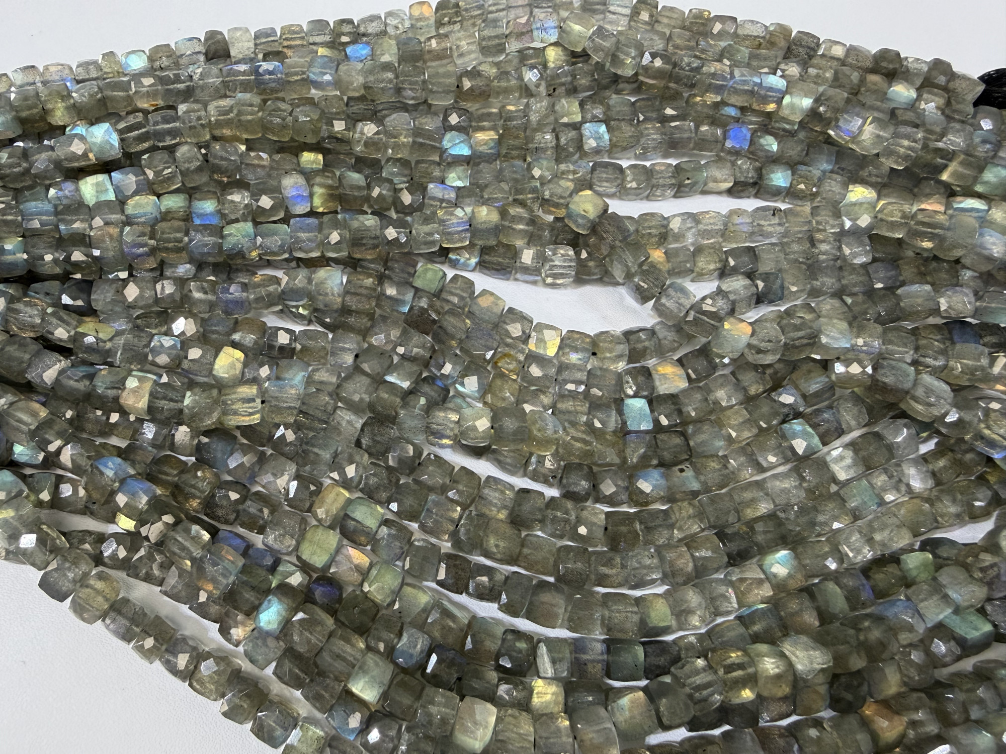 Labradorite Cube Faceted