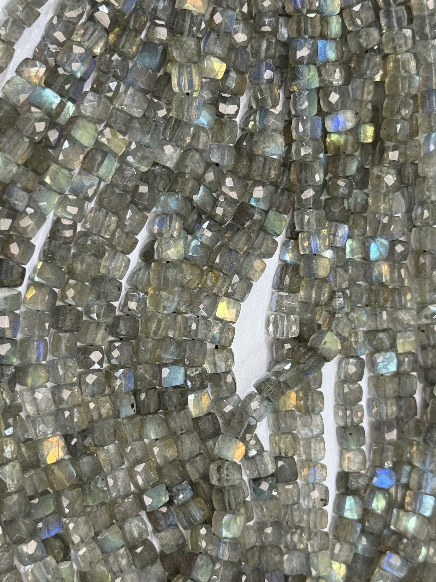 Labradorite Cube Faceted