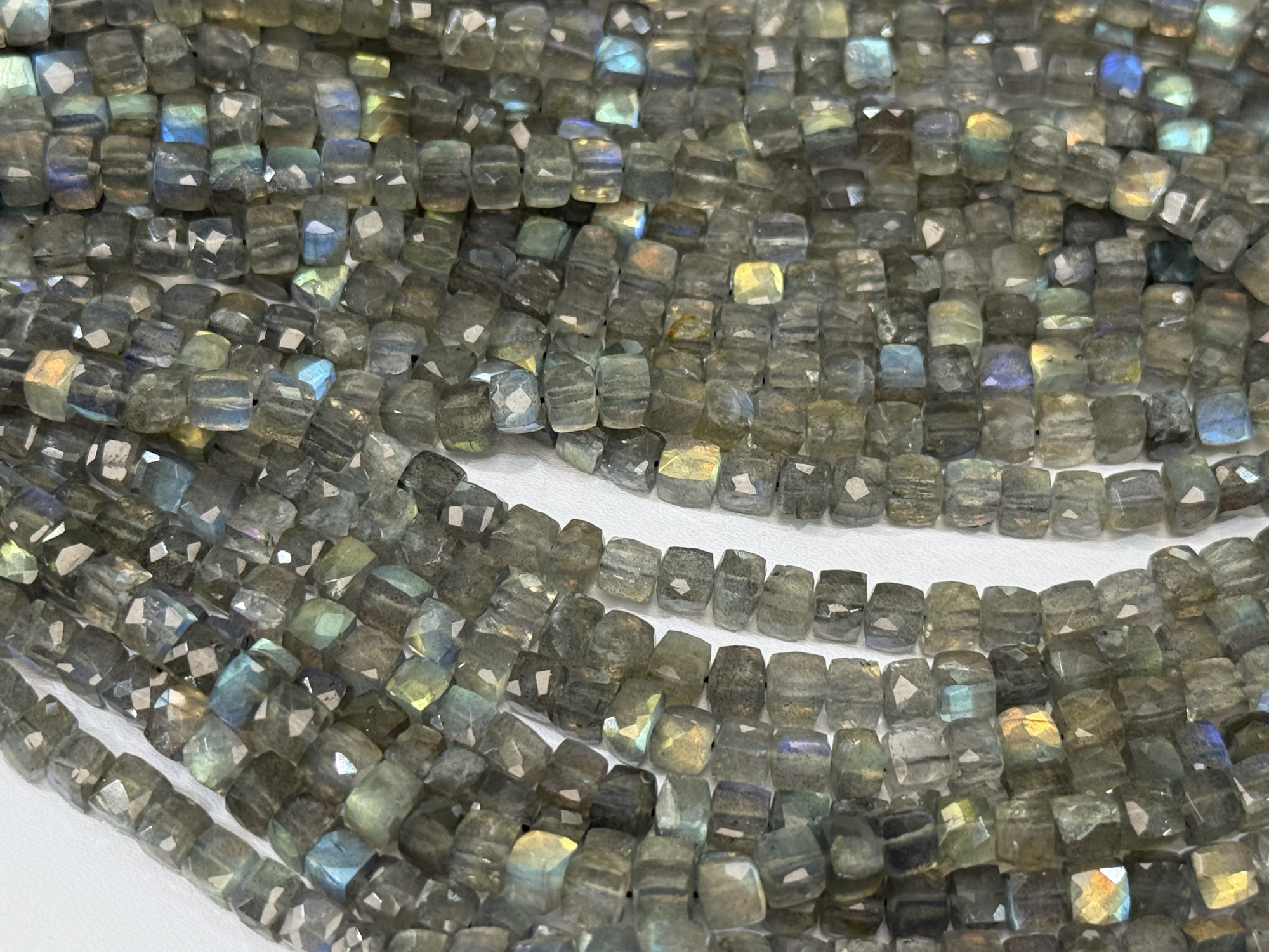 Labradorite Cube Faceted