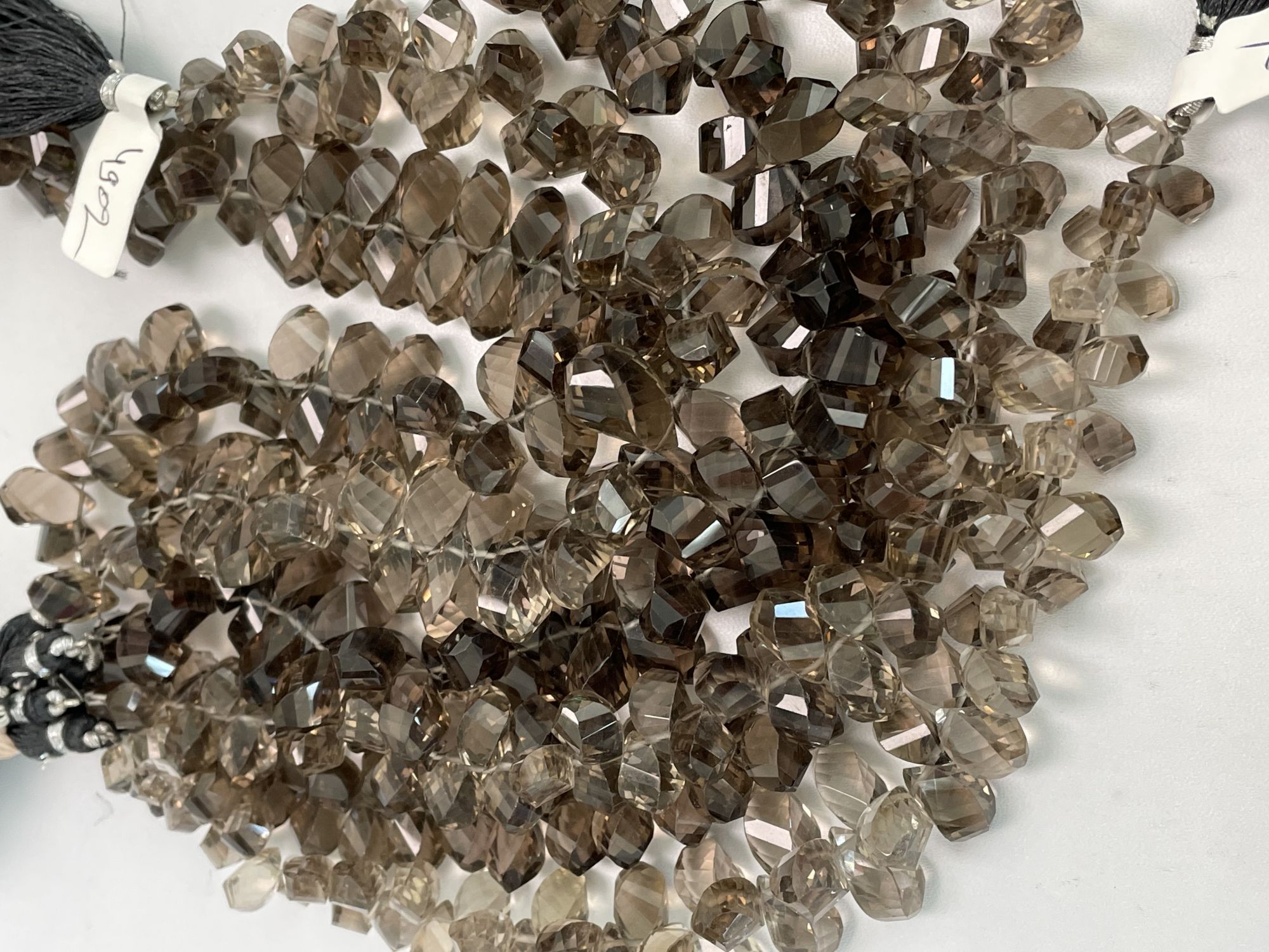 Brown smoky Quartz Twisted Drop Faceted