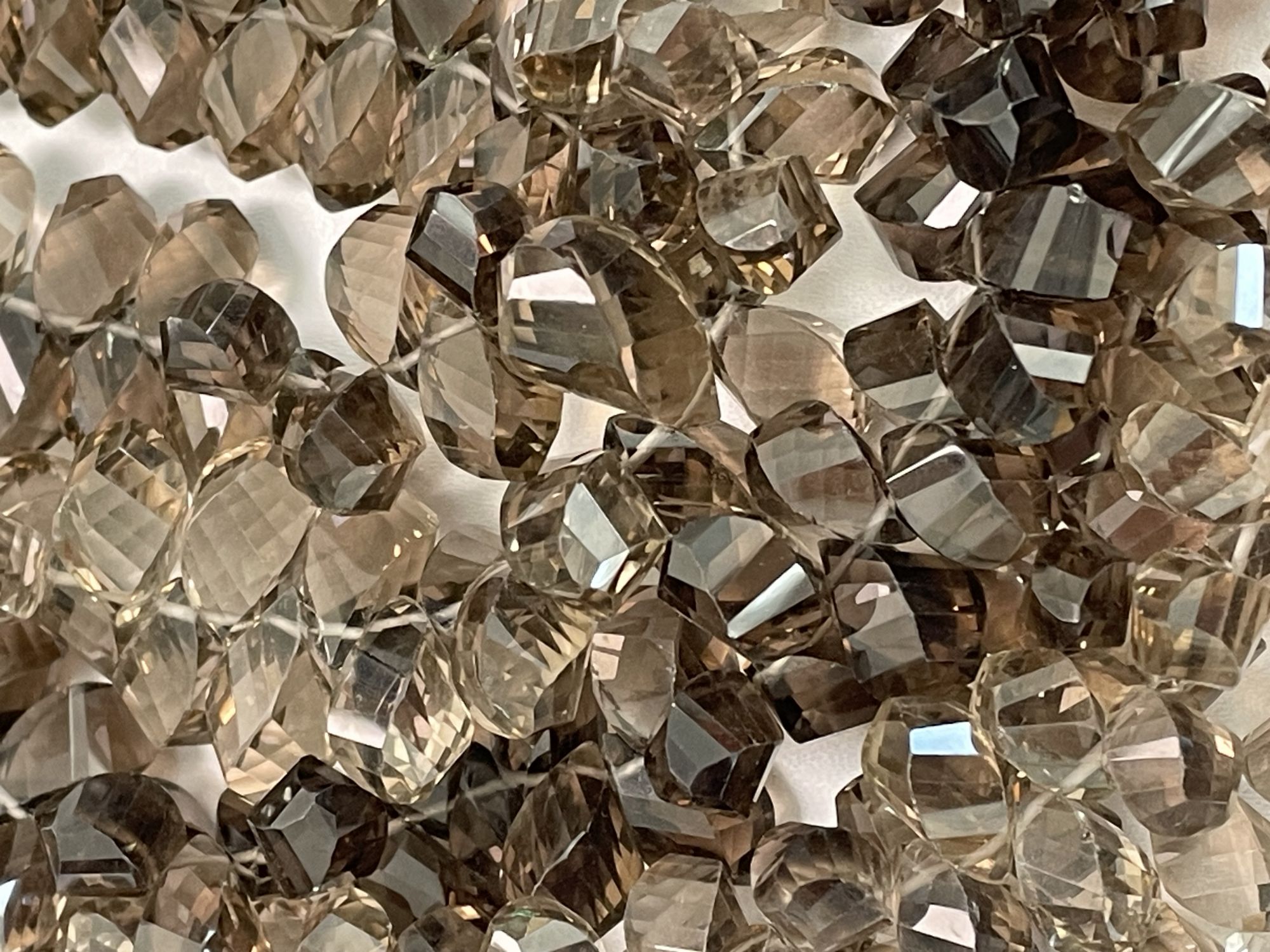 Brown smoky Quartz Twisted Drop Faceted