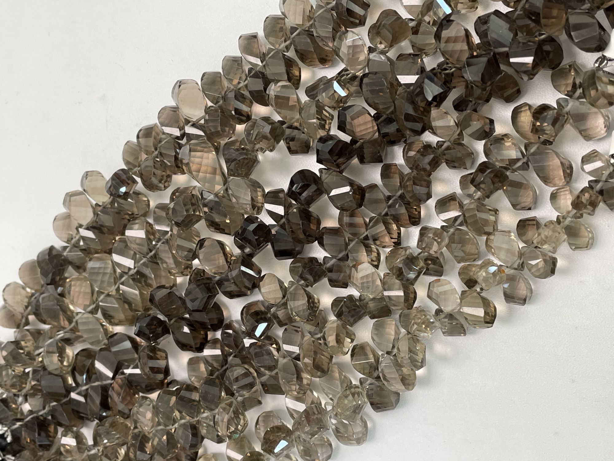 Brown smoky Quartz Twisted Drop Faceted