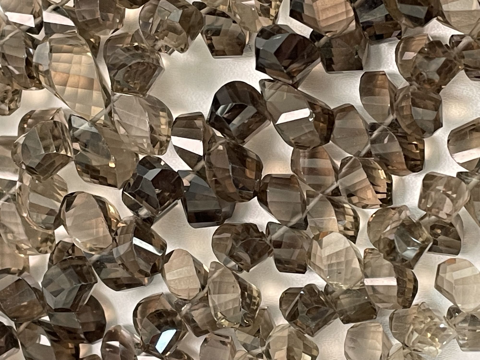 Brown smoky Quartz Twisted Drop Faceted