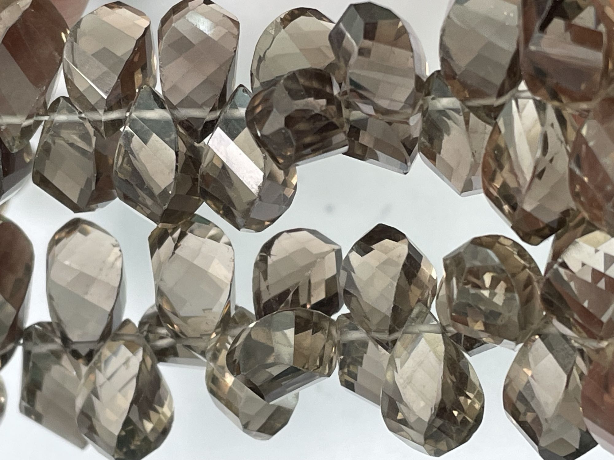 Brown smoky Quartz Twisted Drop Faceted