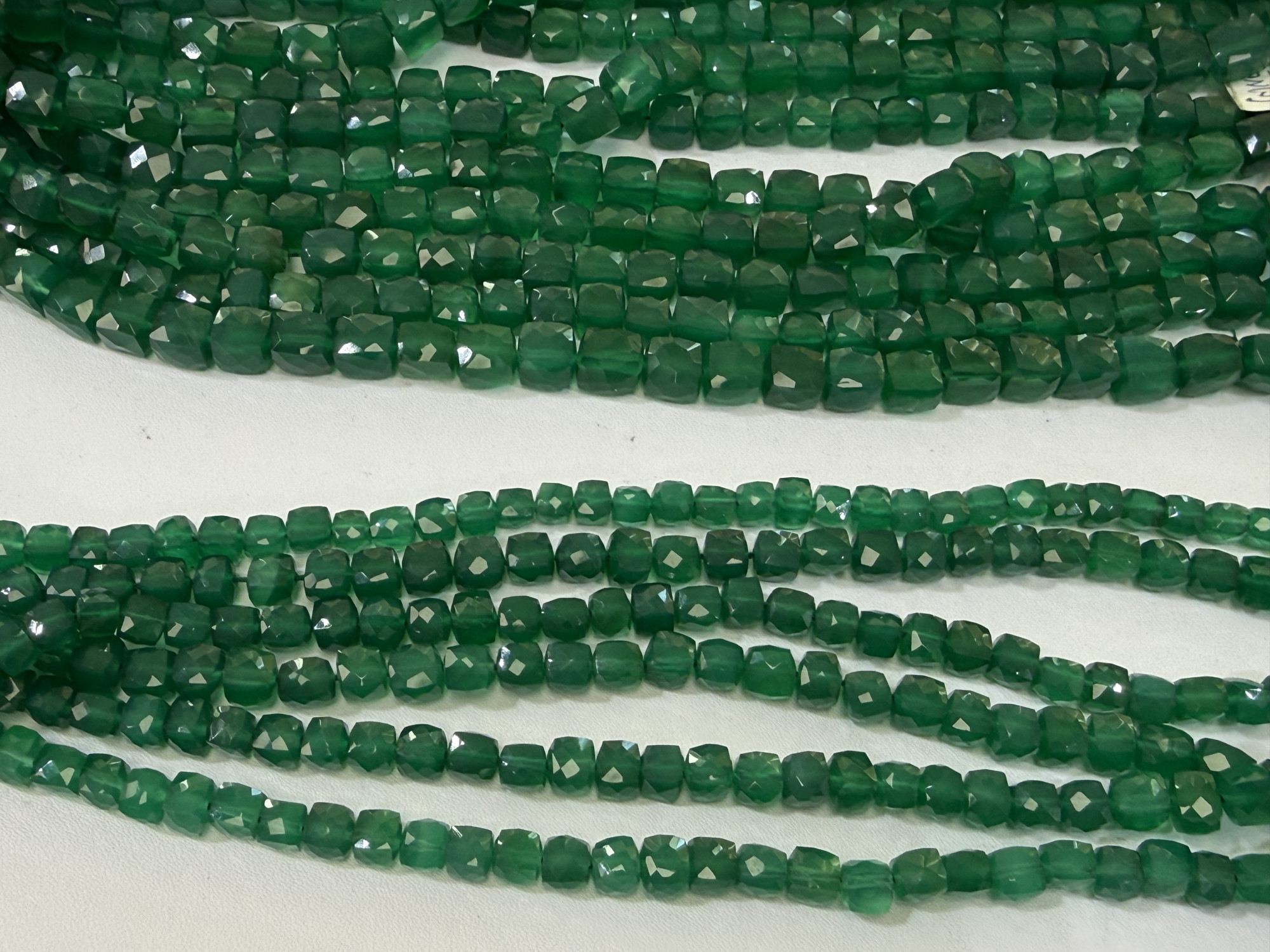 Green Onyx Cubes Faceted