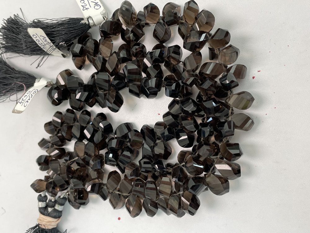 Brown Smoky Quartz Twisted Drop Faceted