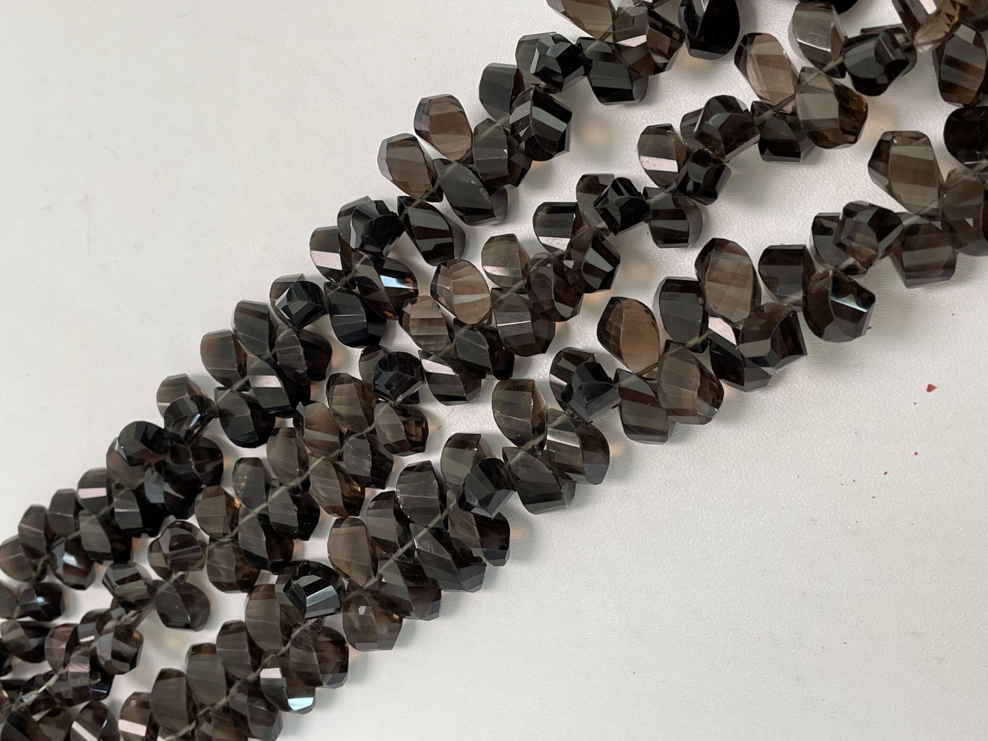 Brown Smoky Quartz Twisted Drop Faceted
