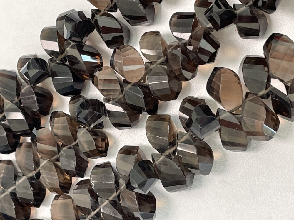 Brown Smoky Quartz Twisted Drop Faceted