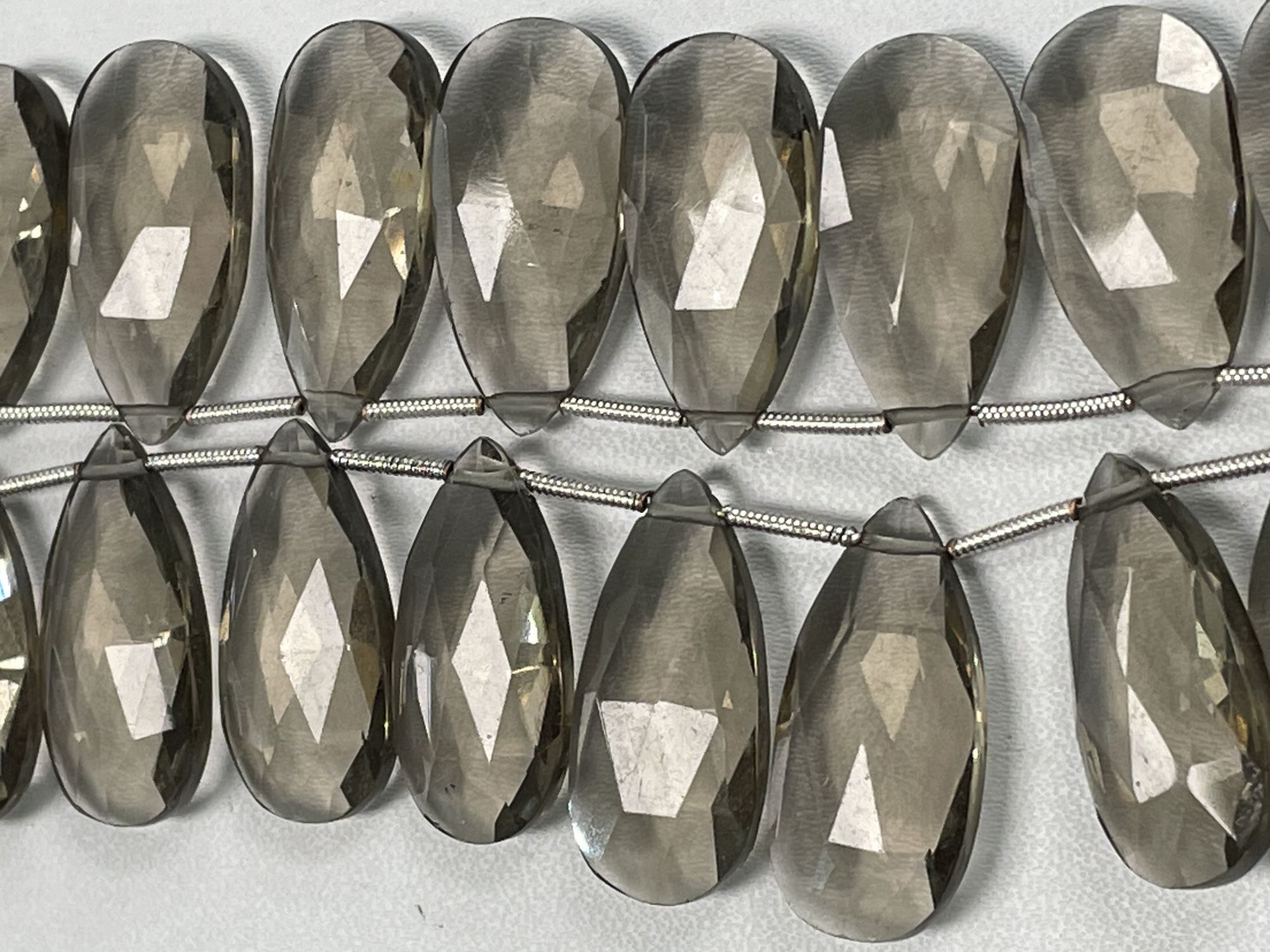 Brown Smoky Quartz Long Pear Faceted