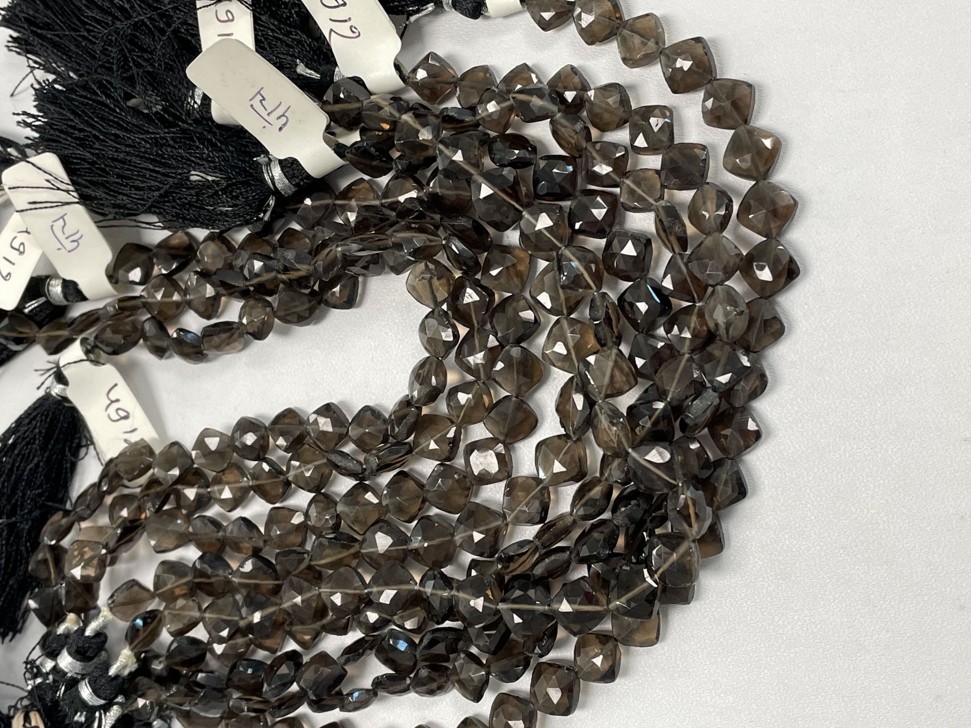 Brown Smoky Quartz Cushion Straight Drill Faceted