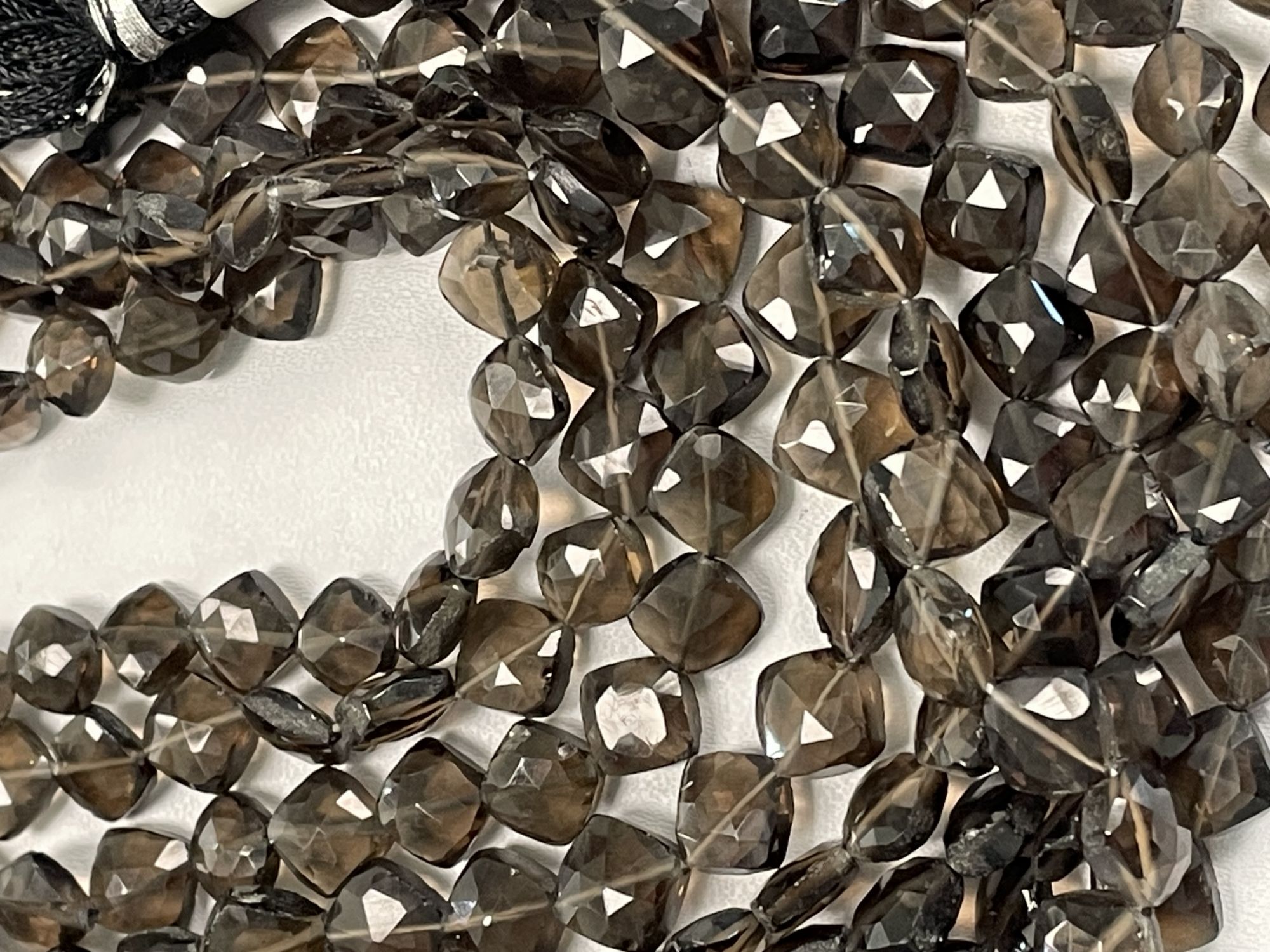 Brown Smoky Quartz Cushion Straight Drill Faceted