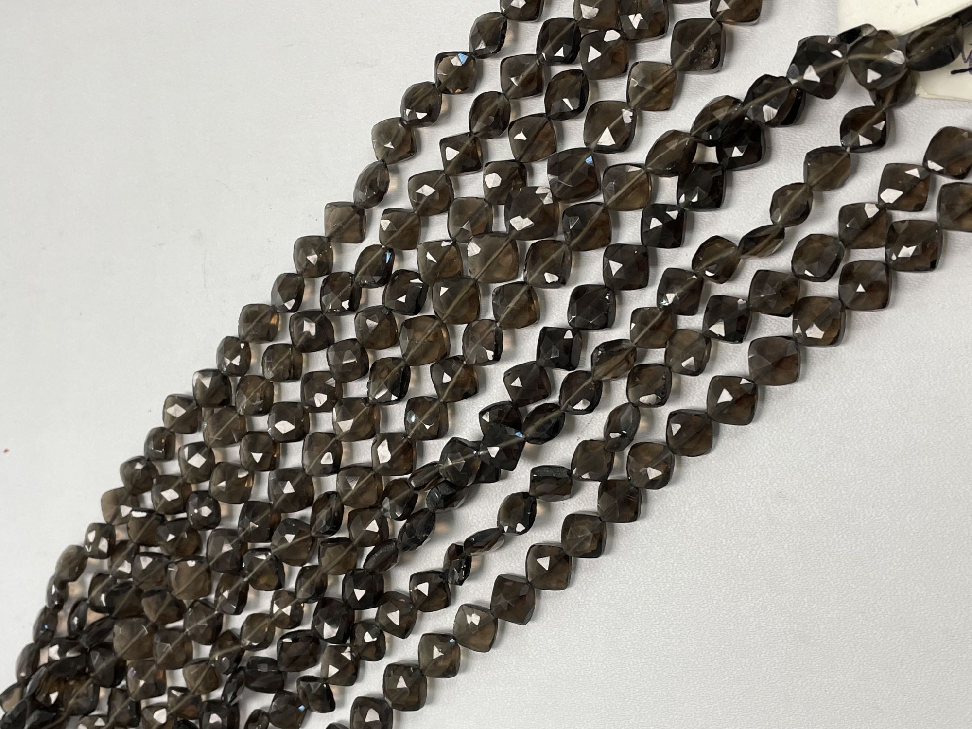 Brown Smoky Quartz Cushion Straight Drill Faceted