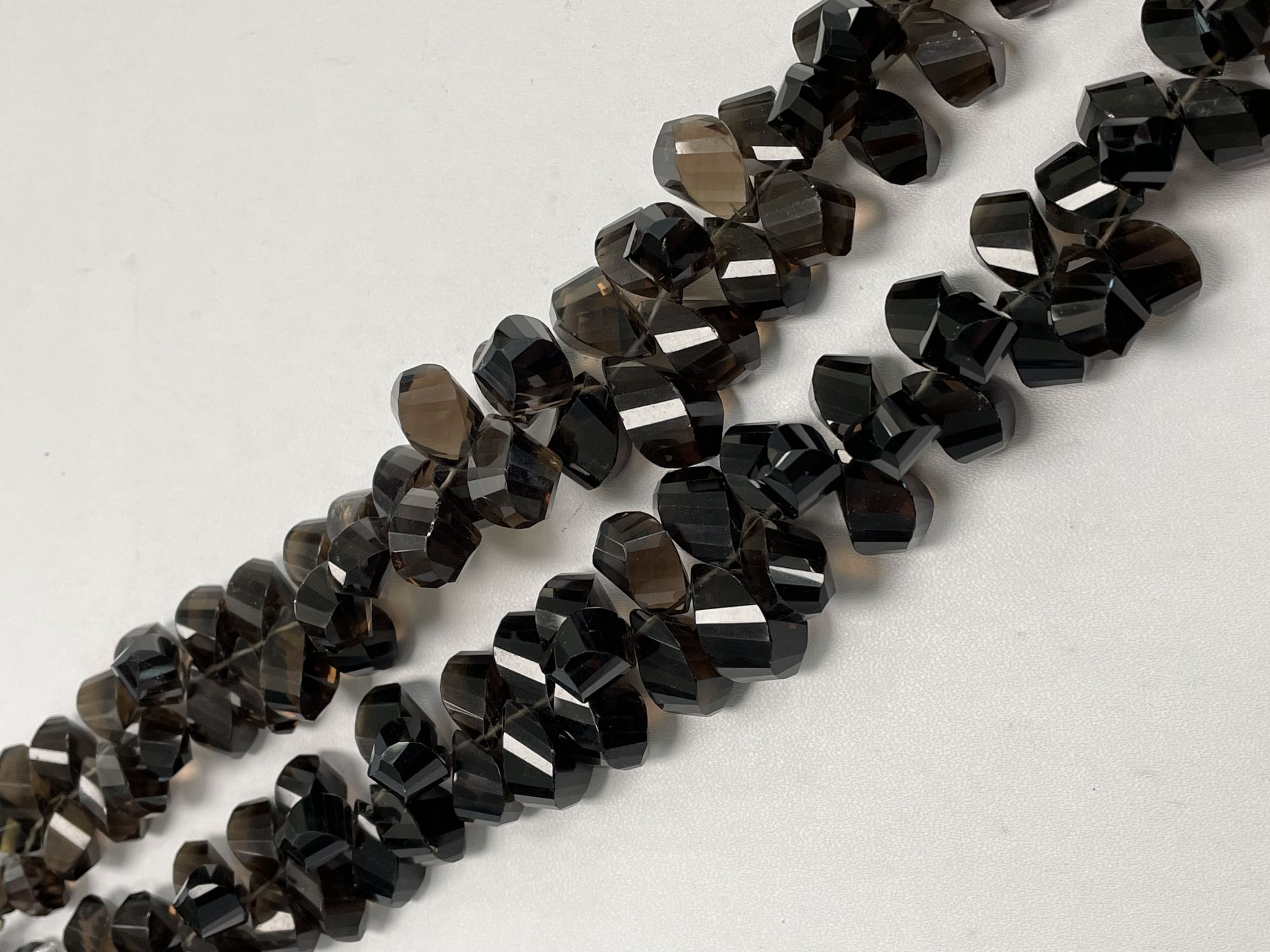 Brown Smoky Quartz Twisted Drop Faceted