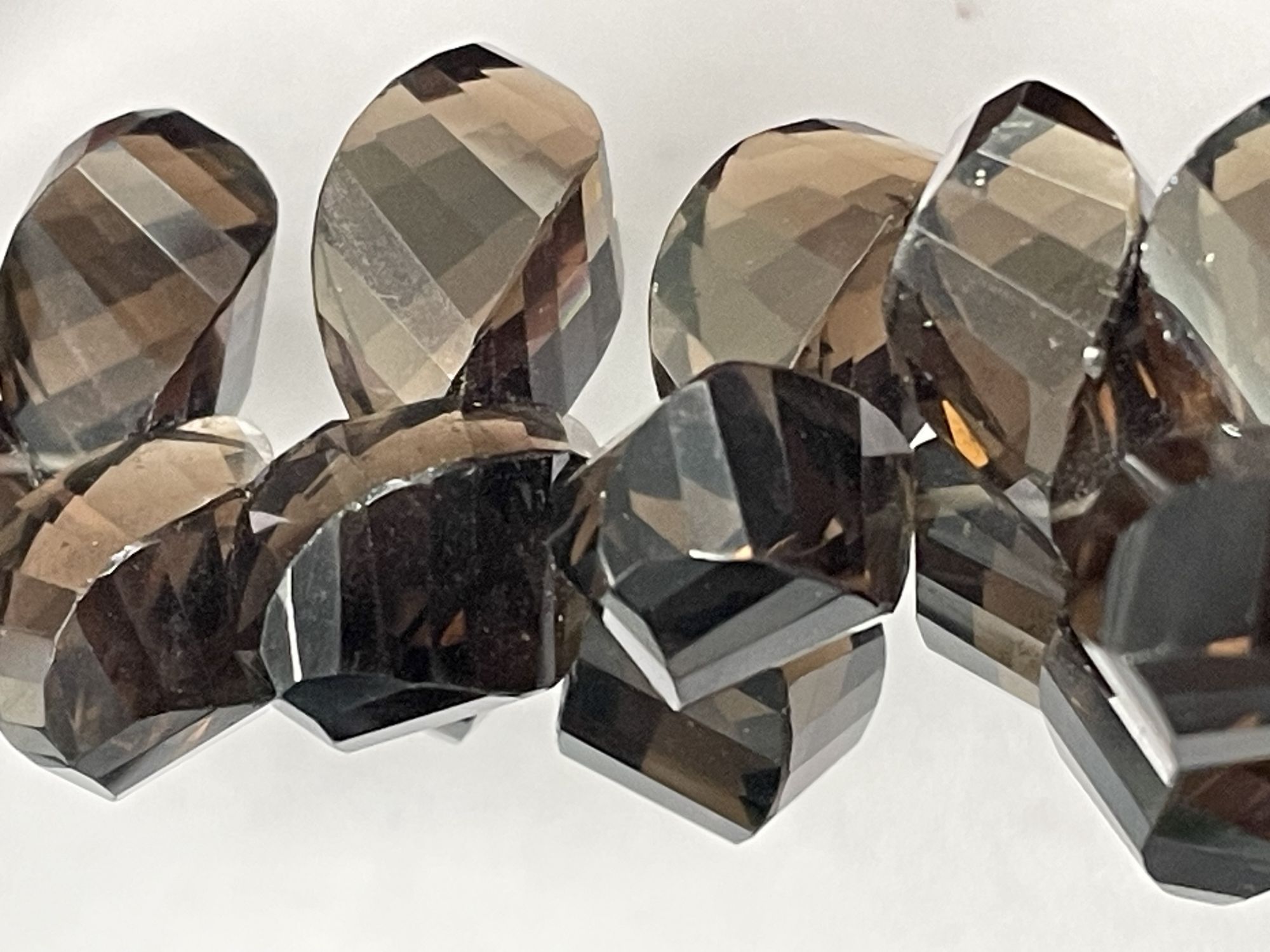 Brown Smoky Quartz Twisted Drop Faceted