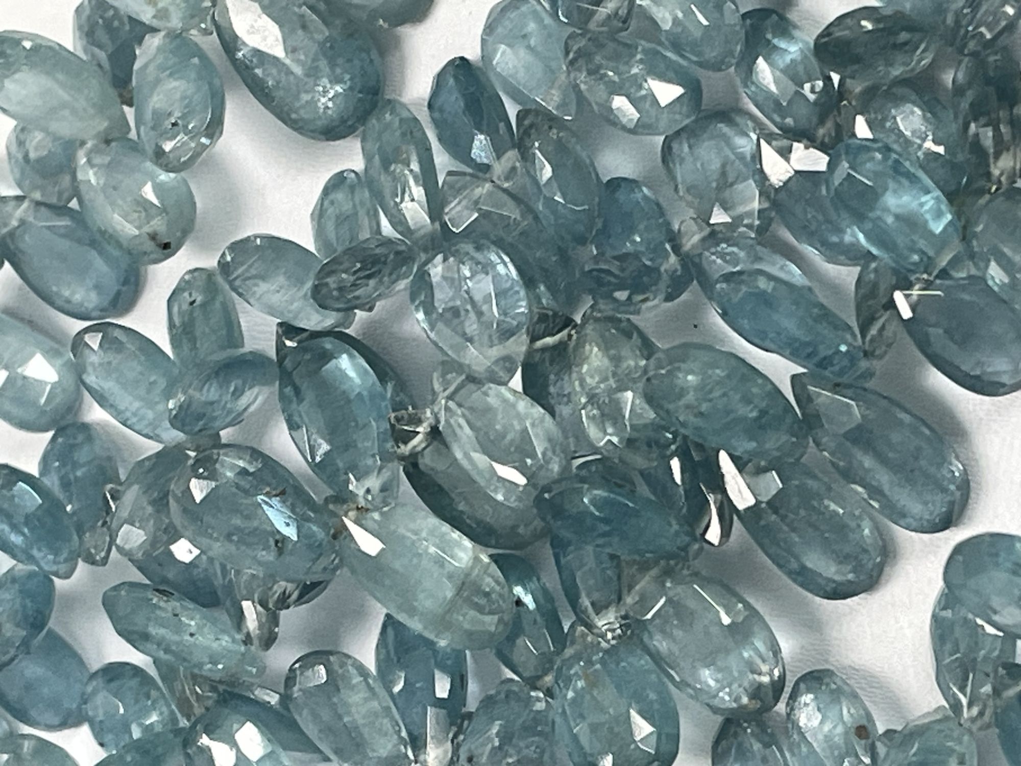Aqua Kyanite Pear Faceted