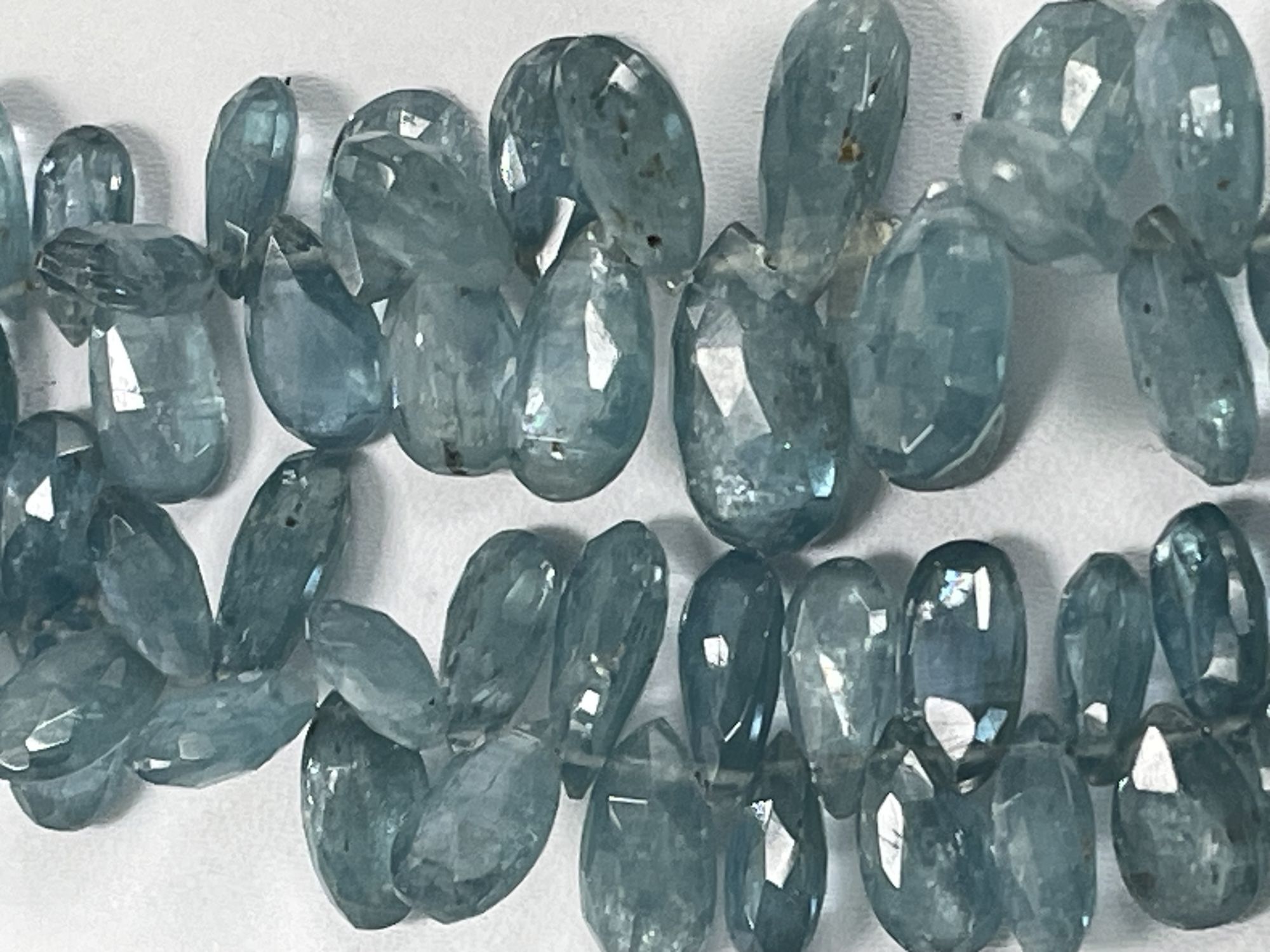 Aqua Kyanite Pear Faceted