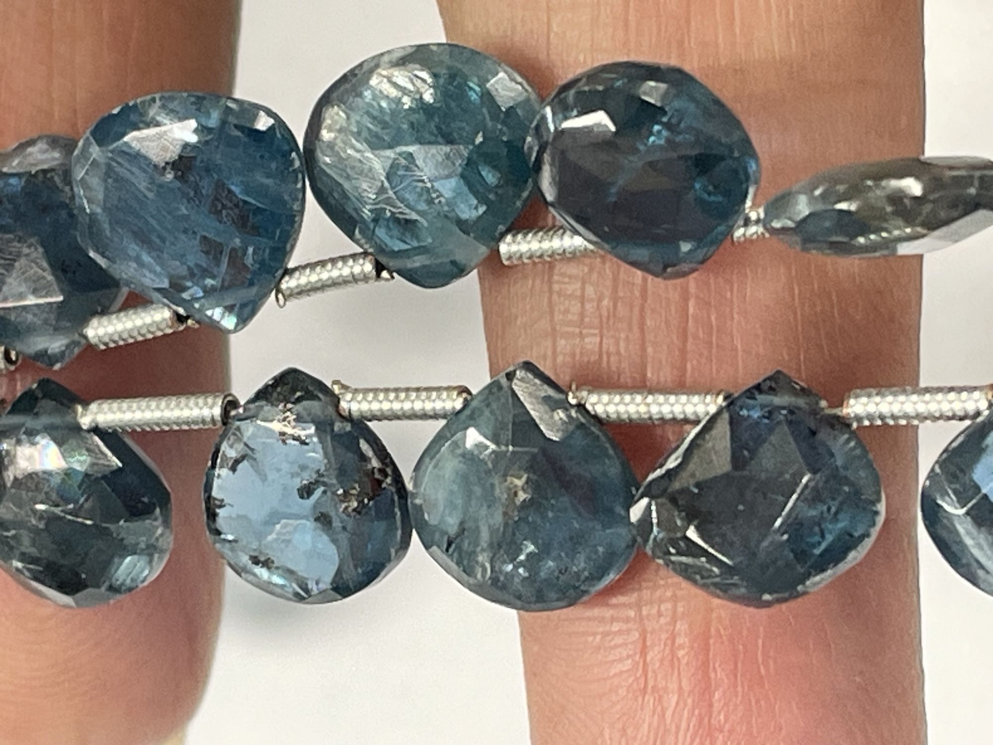 Teal Kyanite Heart Faceted