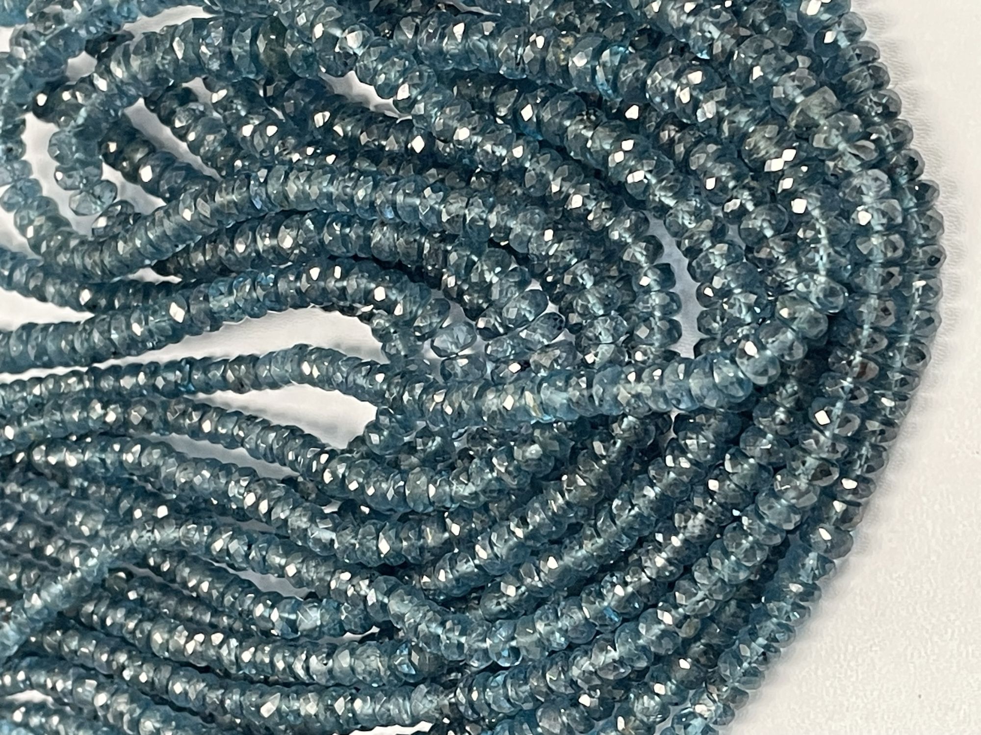 Teal Kyanite Rondelle Faceted