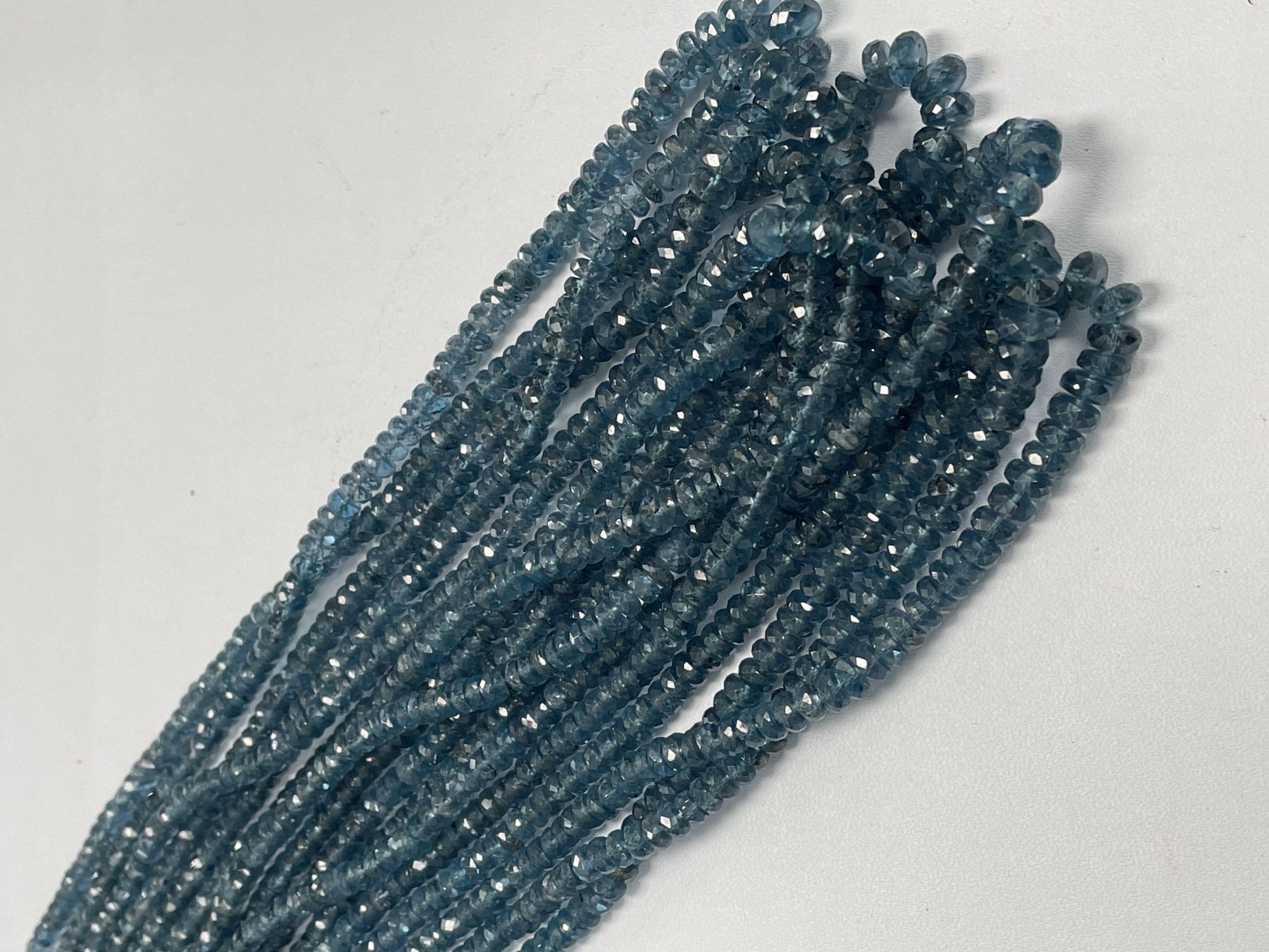 Teal Kyanite Rondelle Faceted