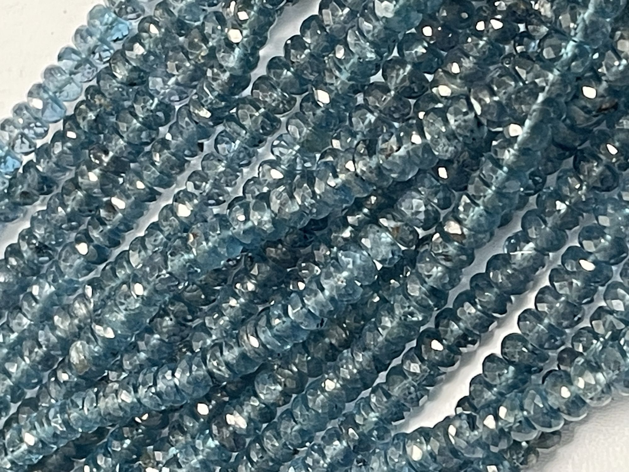 Teal Kyanite Rondelle Faceted