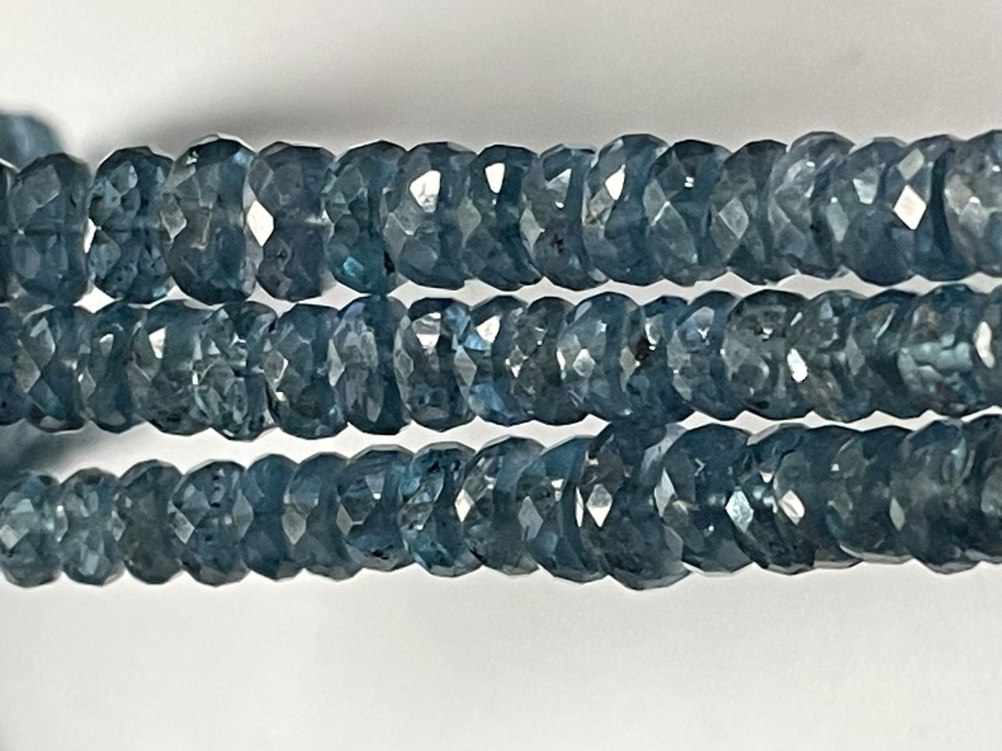 Teal Kyanite Rondelle Faceted