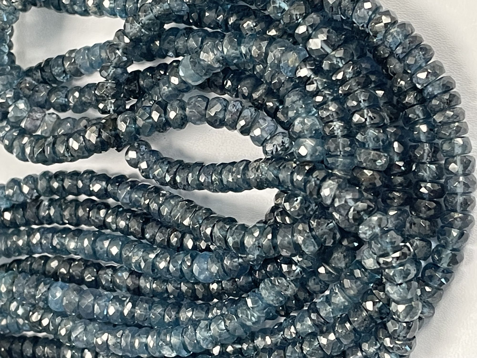 Teal Kyanite Rondelle Faceted