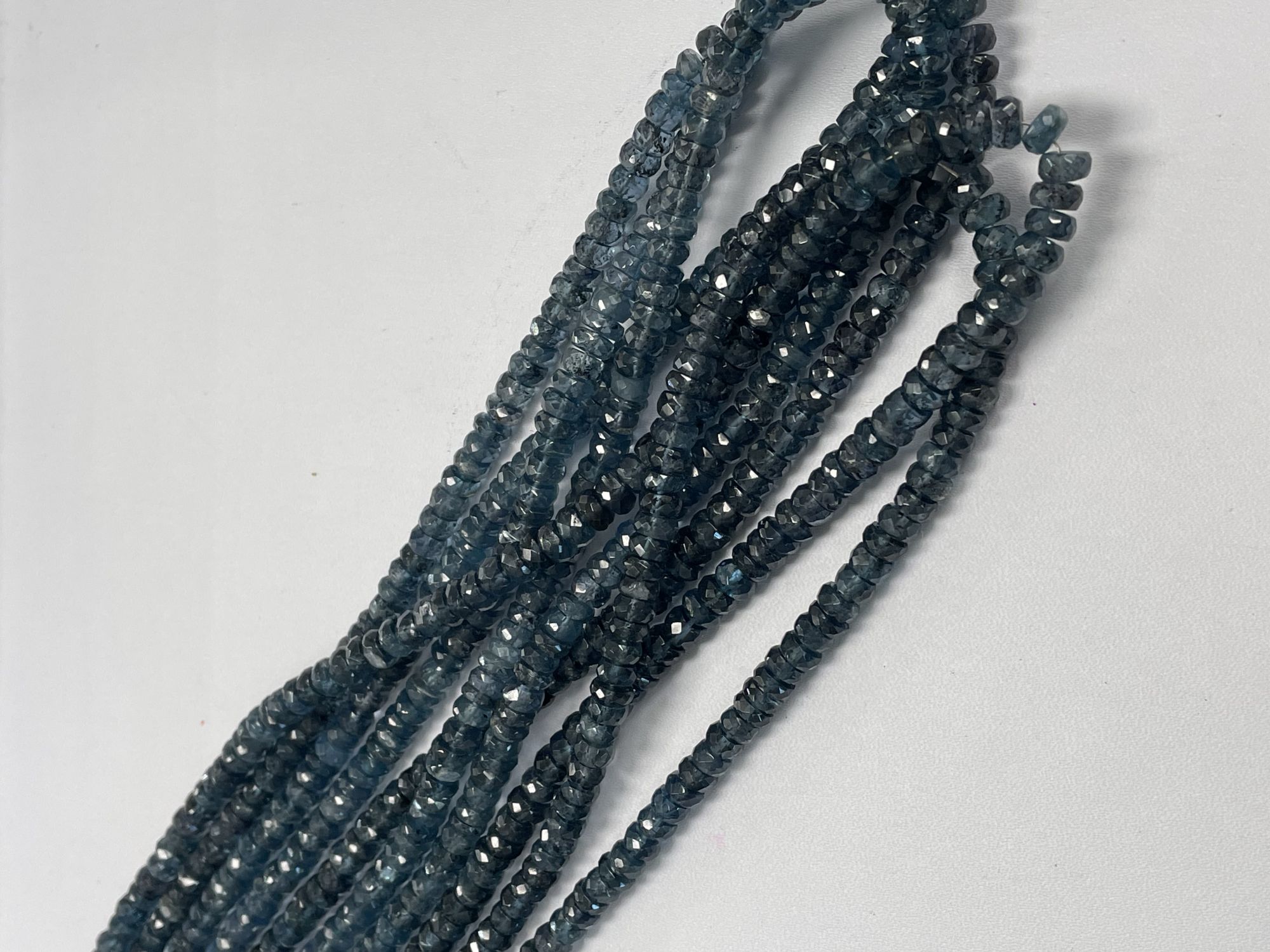 Teal Kyanite Rondelle Faceted
