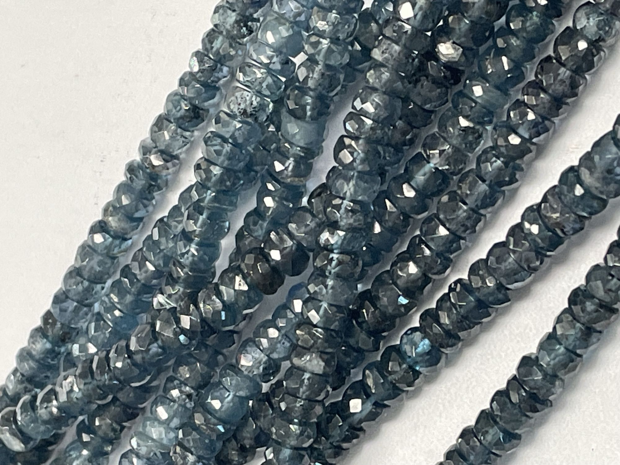 Teal Kyanite Rondelle Faceted