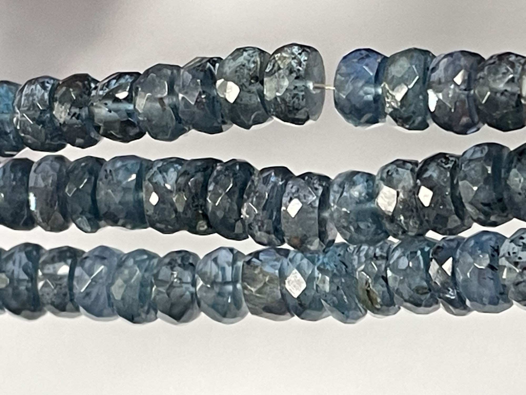 Teal Kyanite Rondelle Faceted