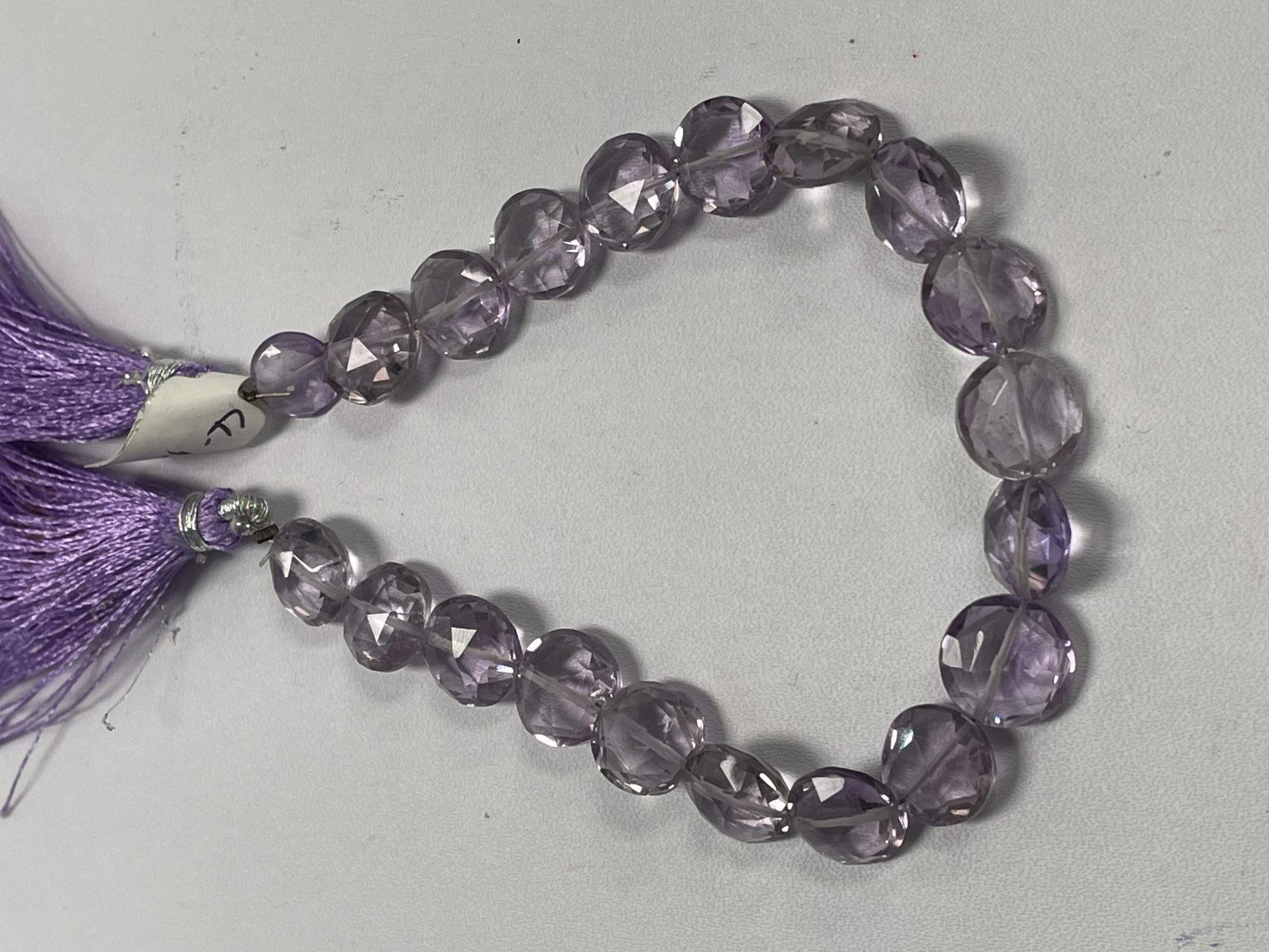 Pink Amethyst Coin Faceted