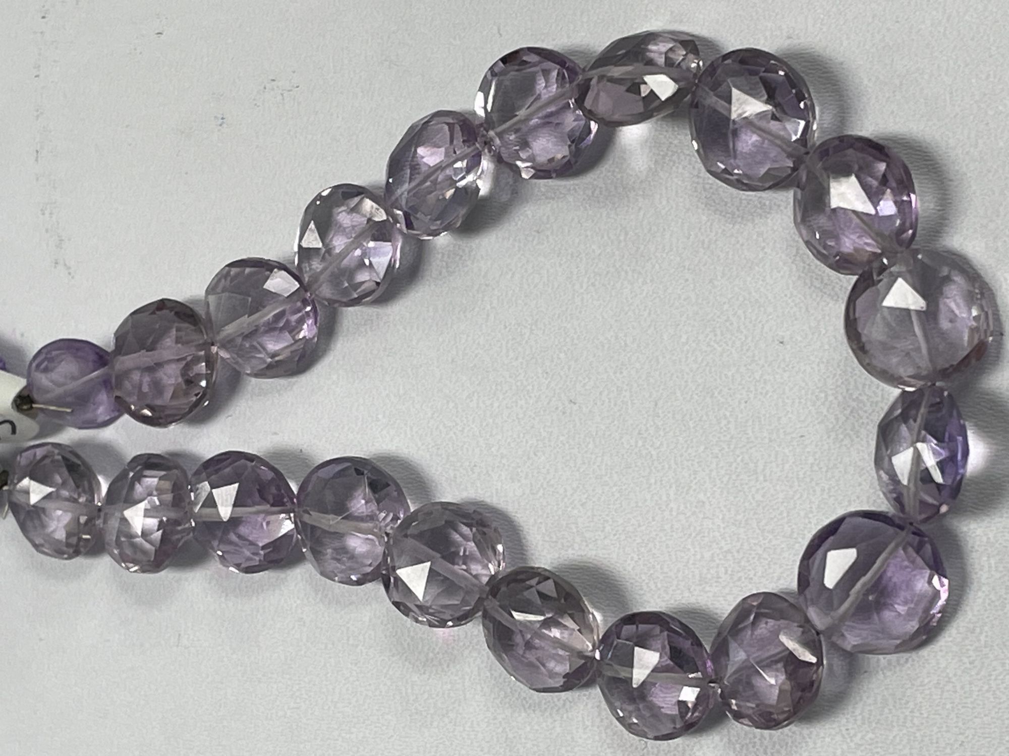 Pink Amethyst Coin Faceted