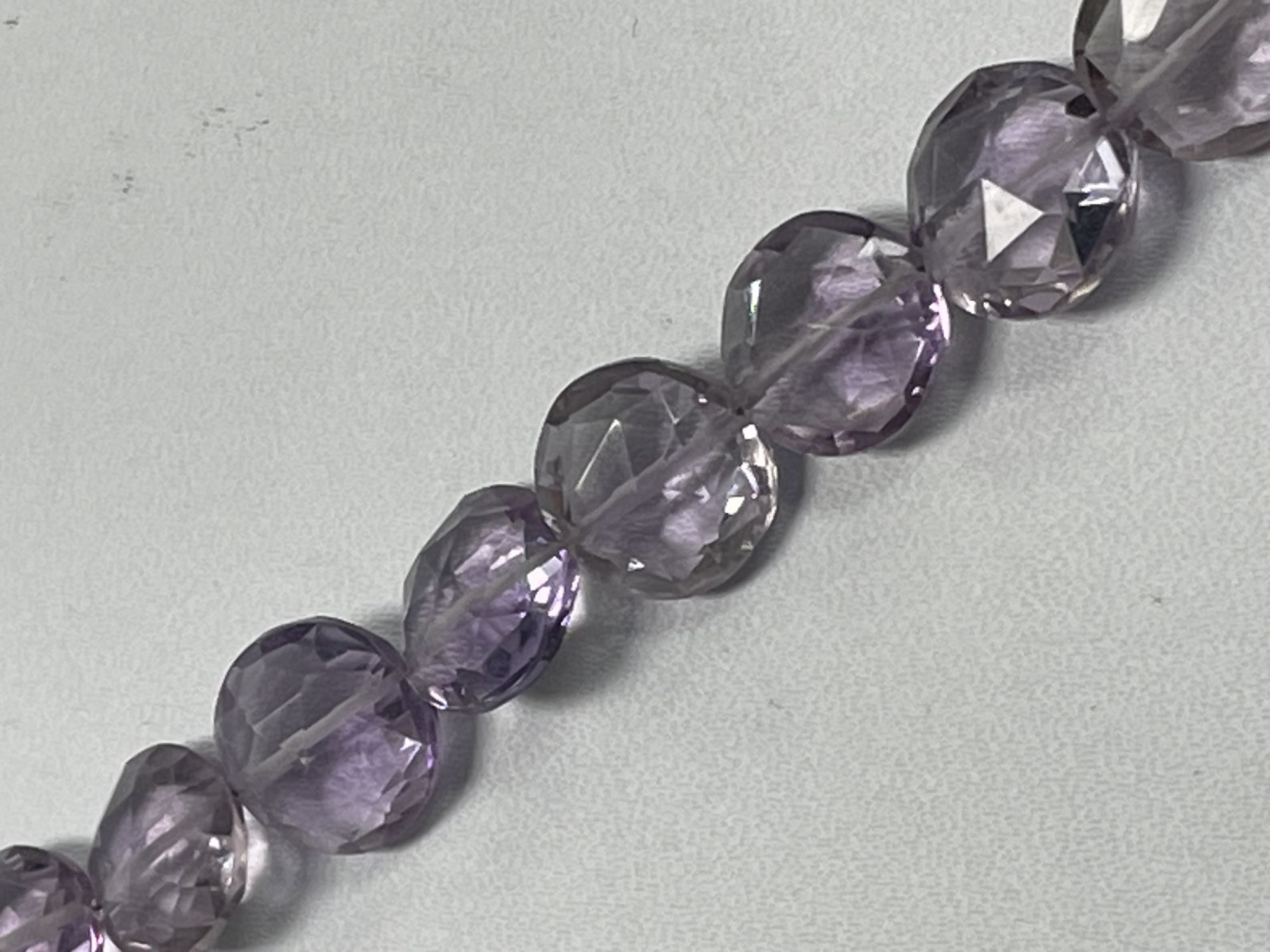 Pink Amethyst Coin Faceted