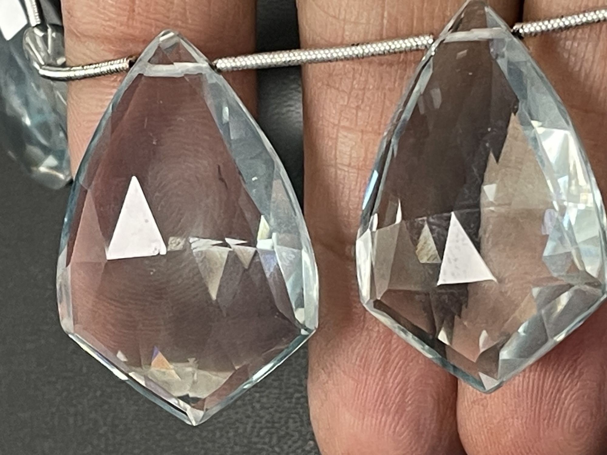 Aqua Hydro Quartz Arrowhead Faceted