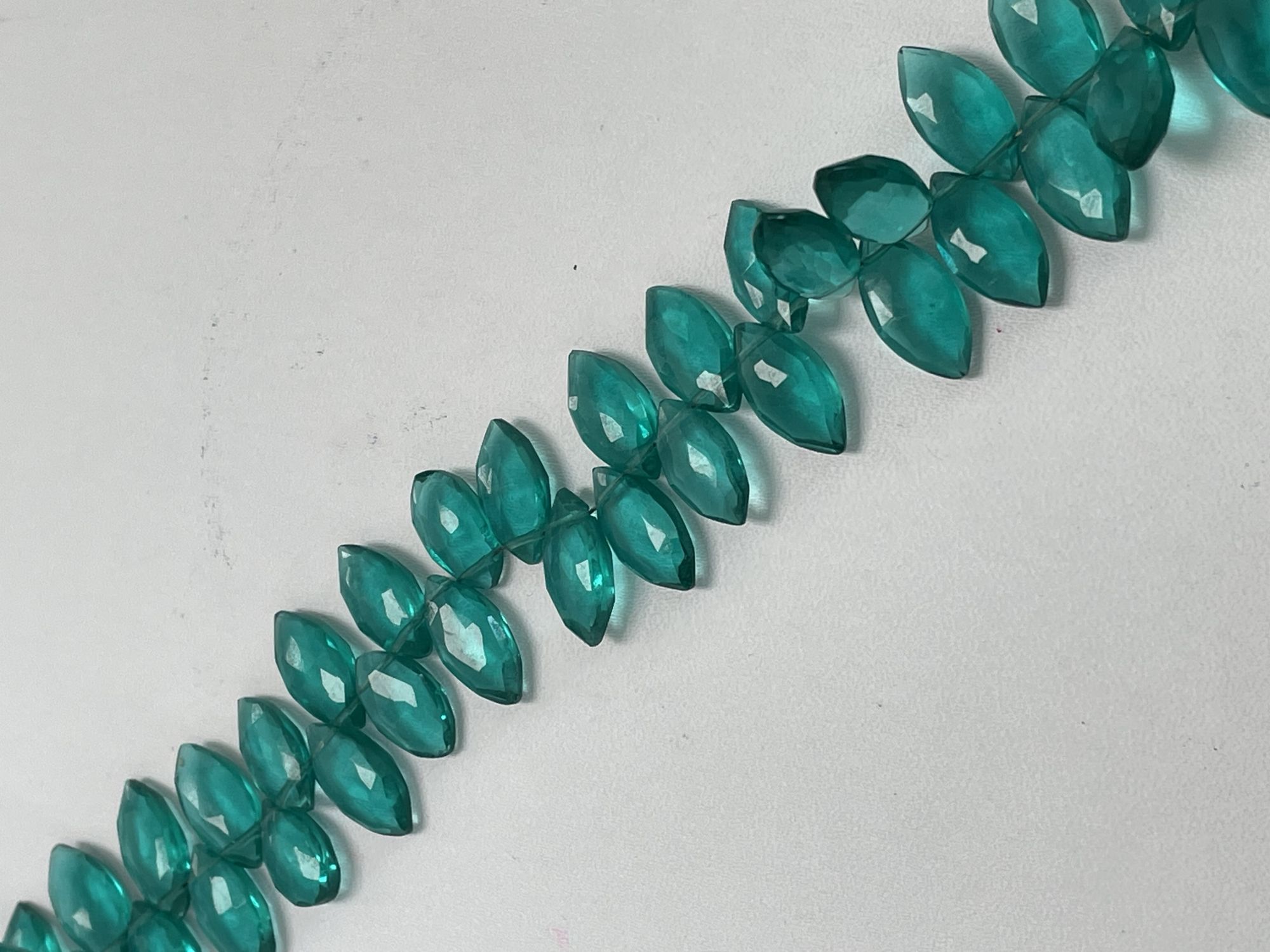 Teal Hydro Quartz Marquise Faceted