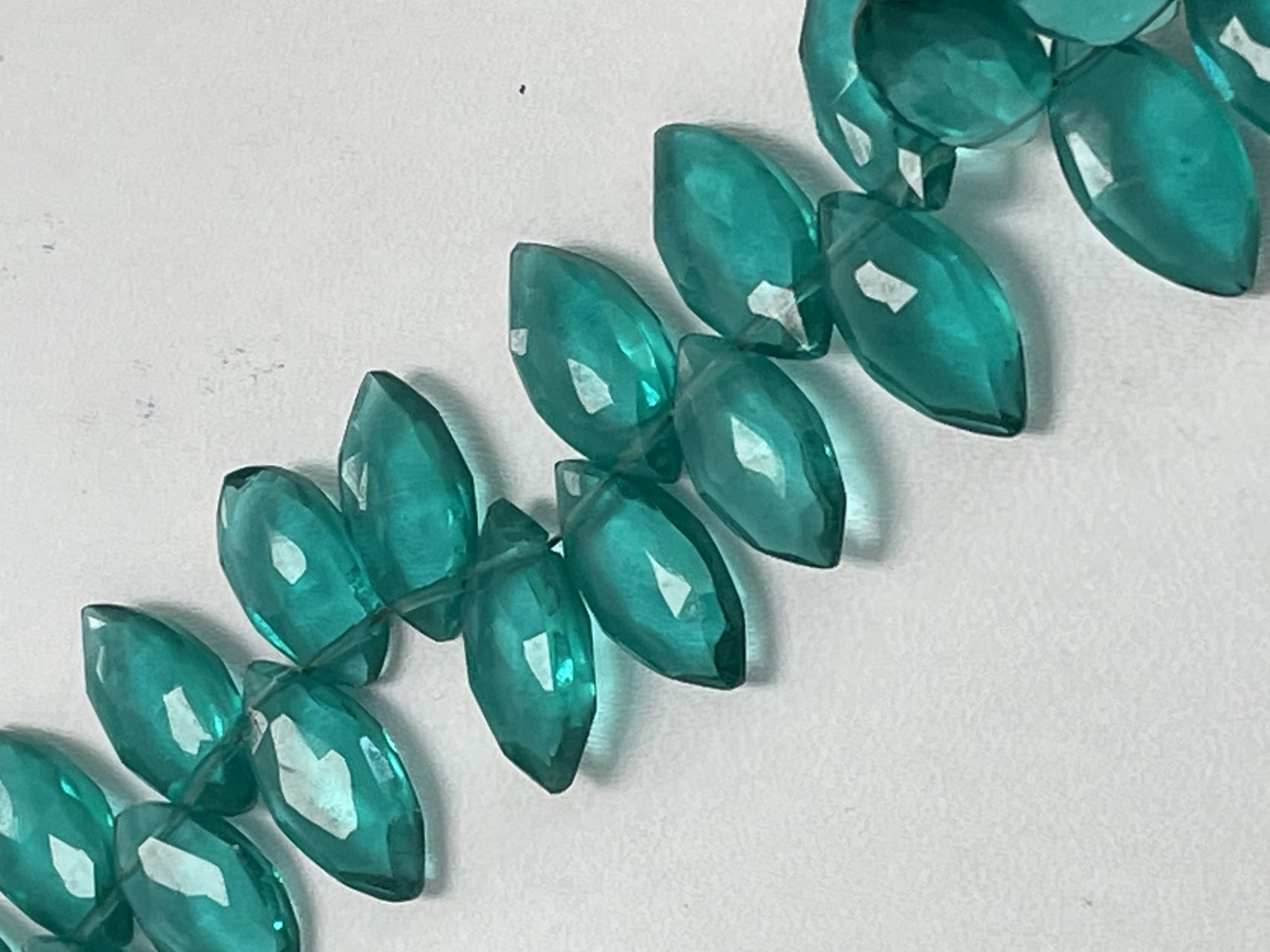 Teal Hydro Quartz Marquise Faceted