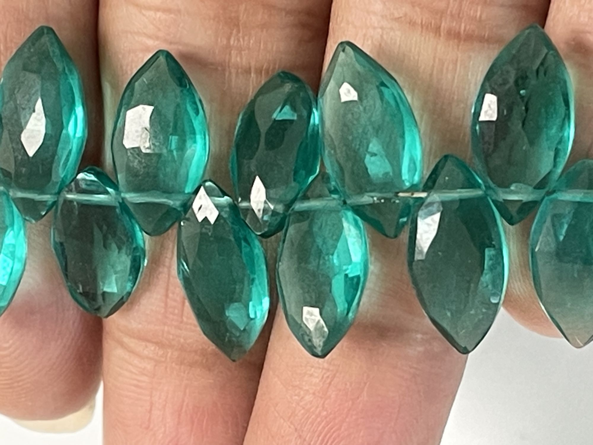 Teal Hydro Quartz Marquise Faceted