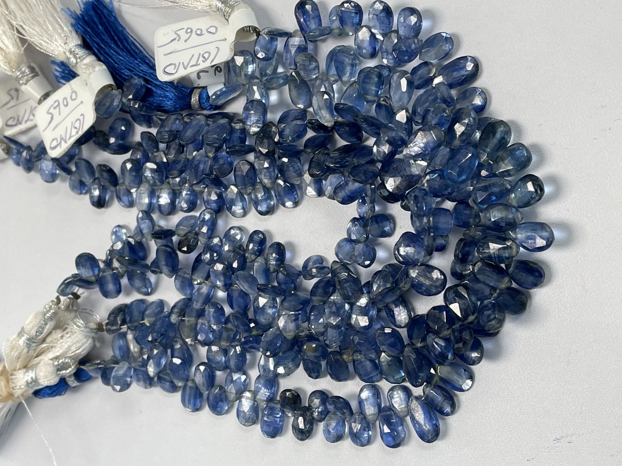 Coated Blue Kyanite Pear Faceted