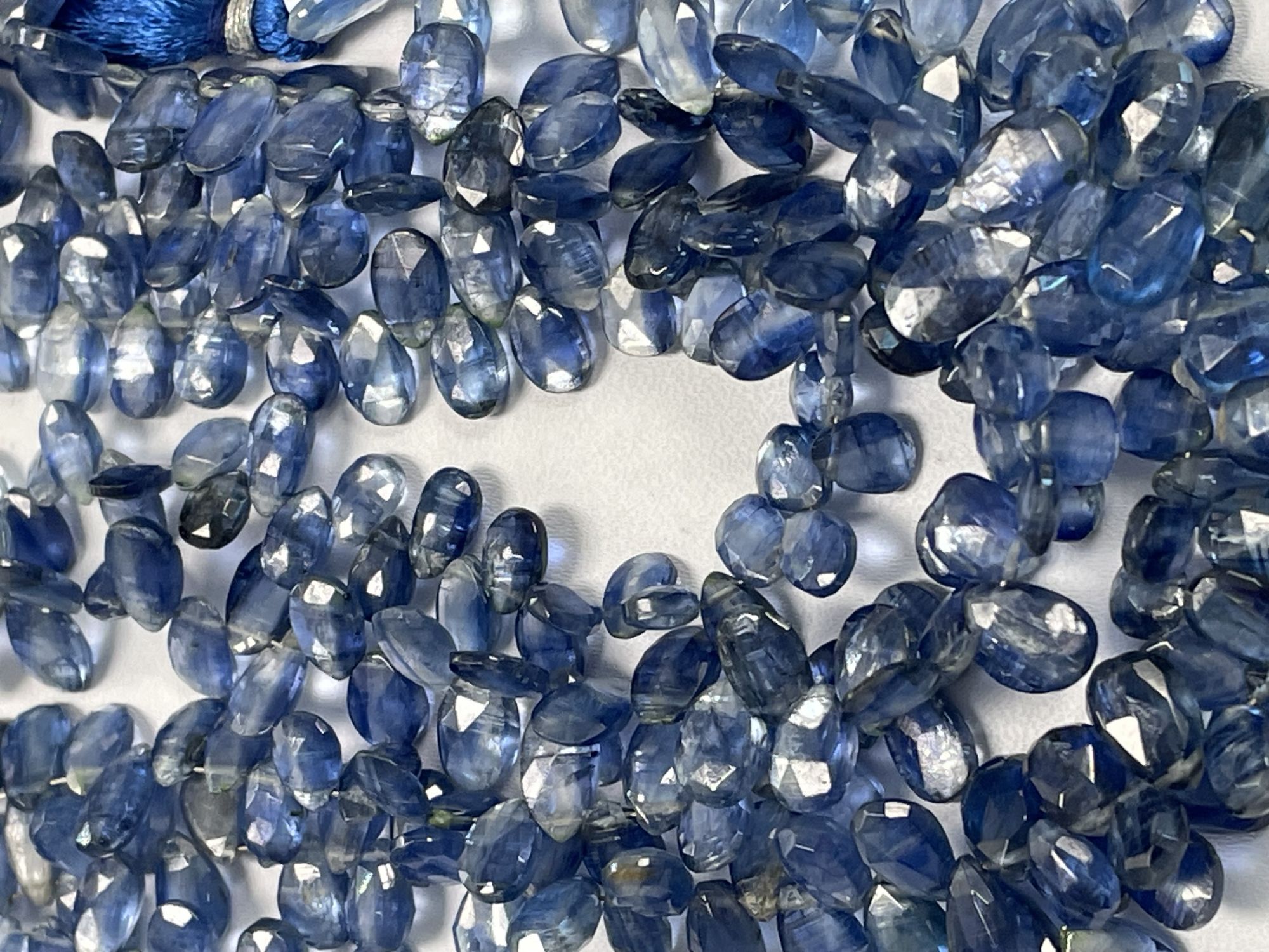Coated Blue Kyanite Pear Faceted