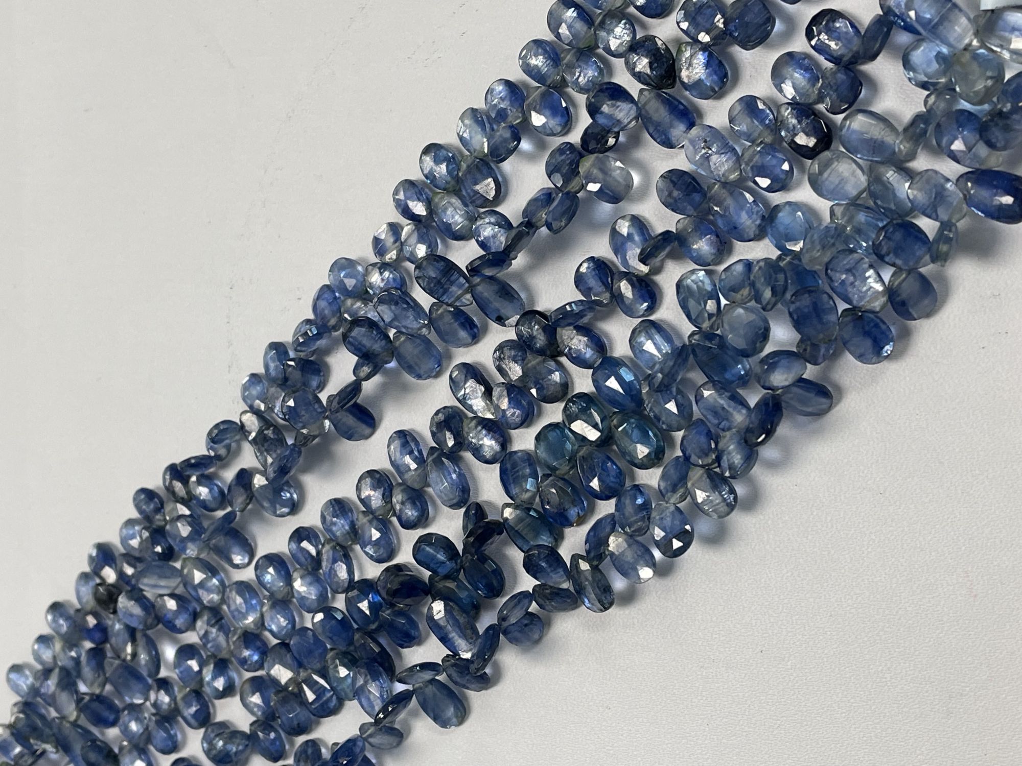 Coated Blue Kyanite Pear Faceted
