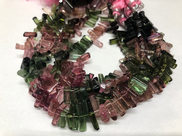 Watermelon Tourmaline Tubes Smooth