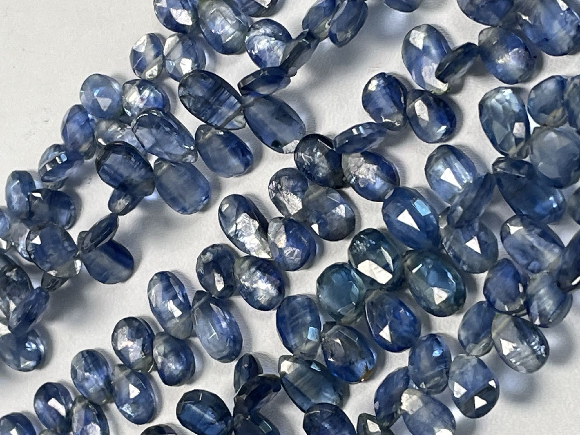 Coated Blue Kyanite Pear Faceted