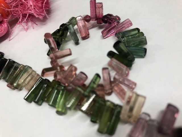 Watermelon Tourmaline Tubes Smooth