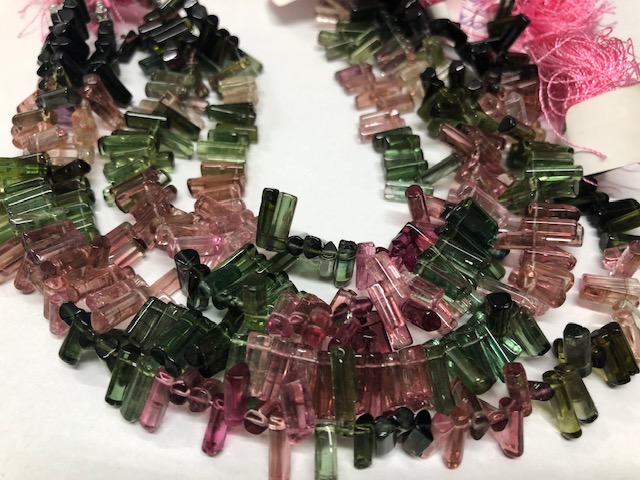 Watermelon Tourmaline Tubes Smooth