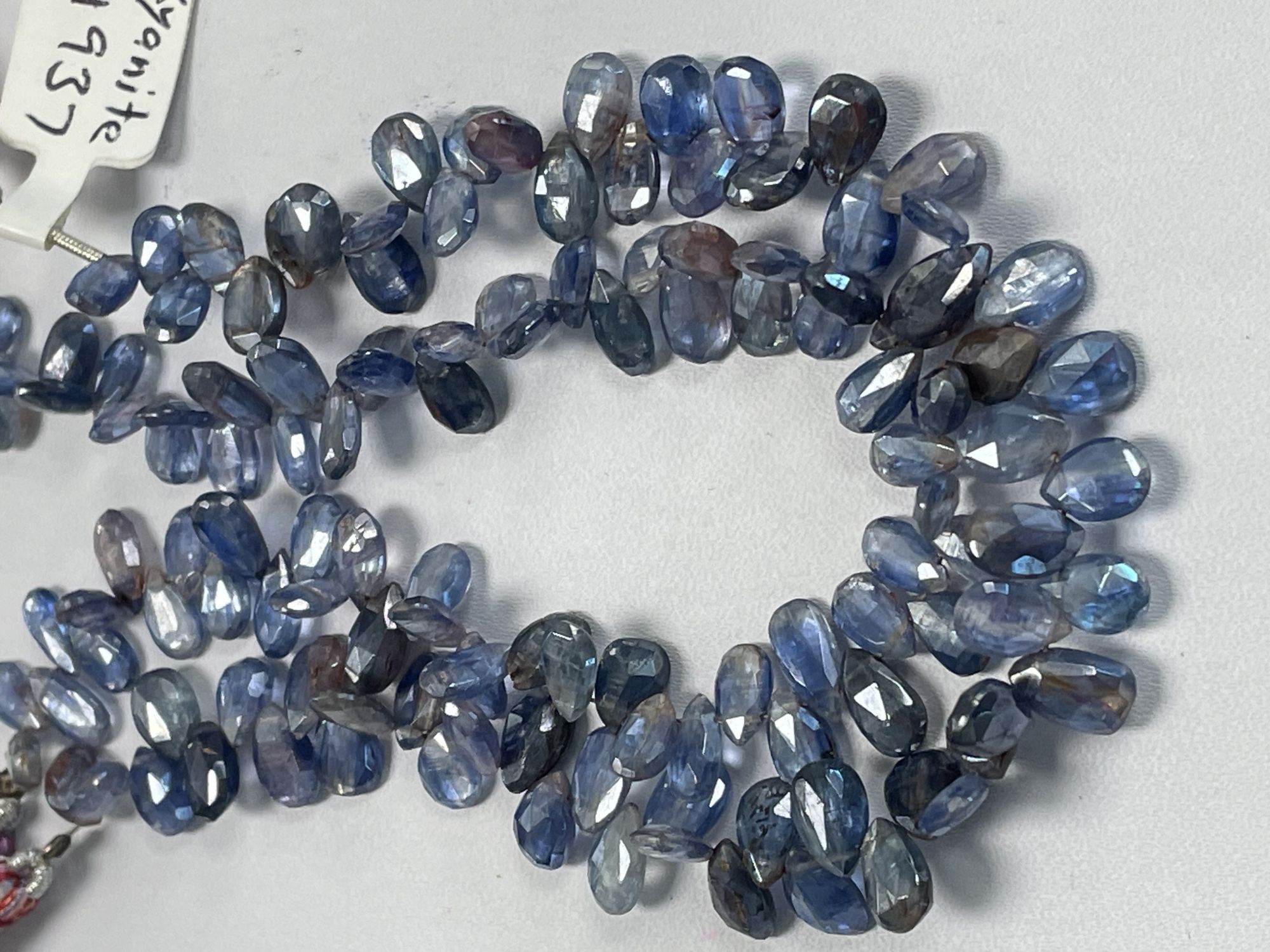 Coated Blue Kyanite Pear Faceted