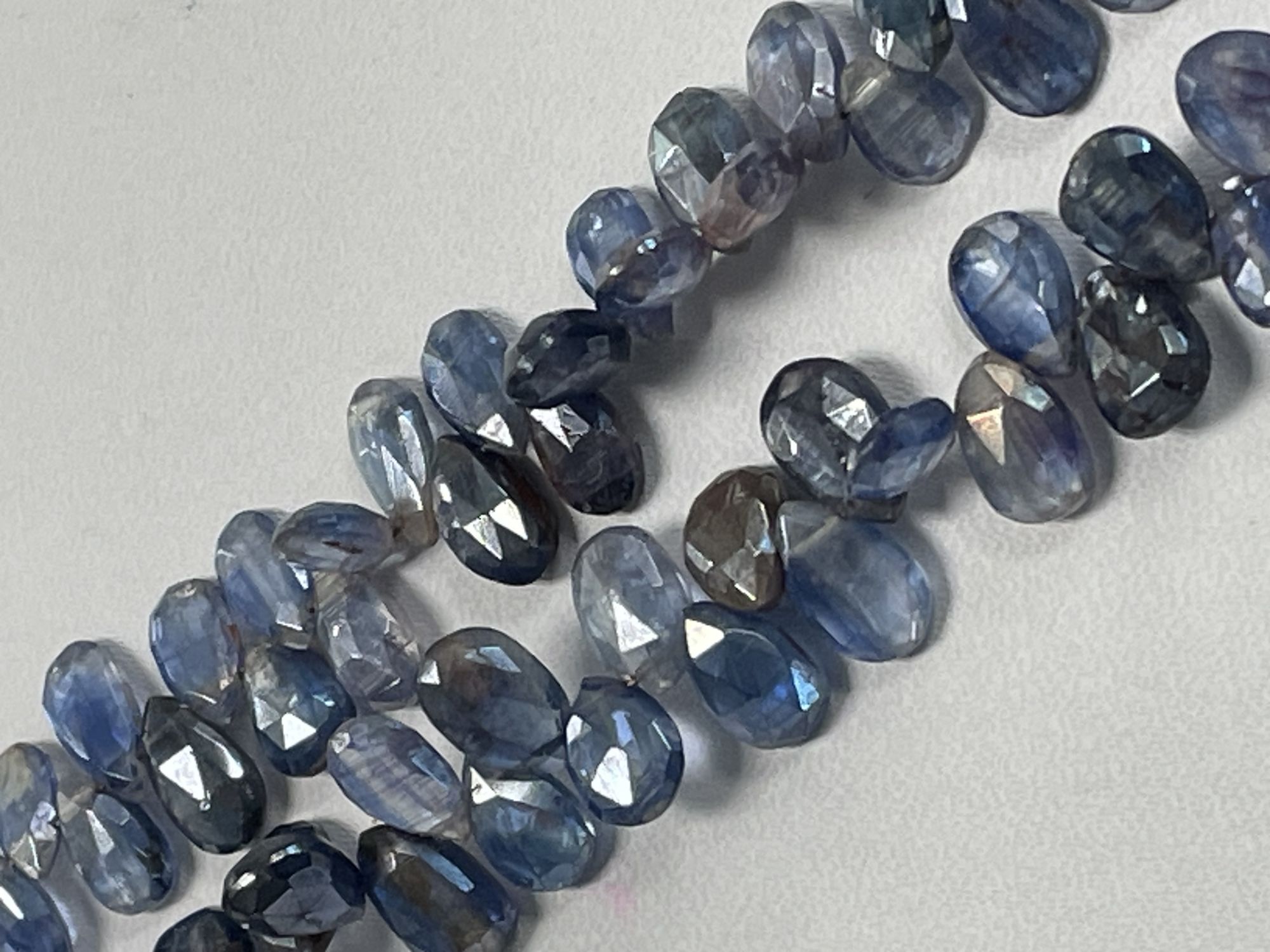 Coated Blue Kyanite Pear Faceted