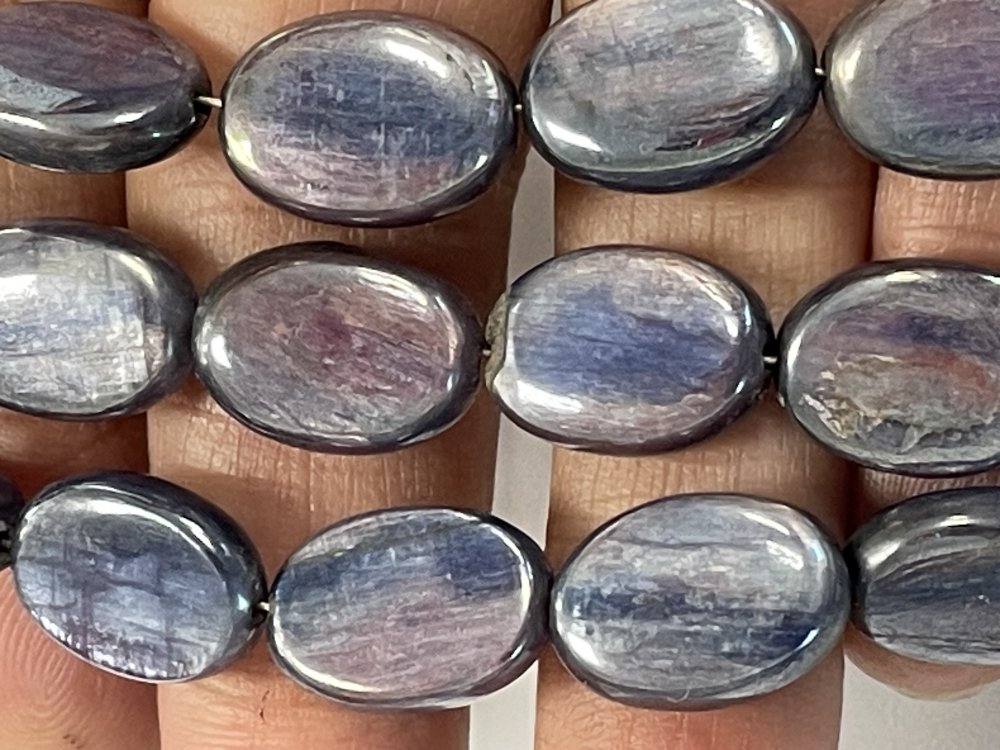 Coated Pink Blue Kyanite Oval Smooth