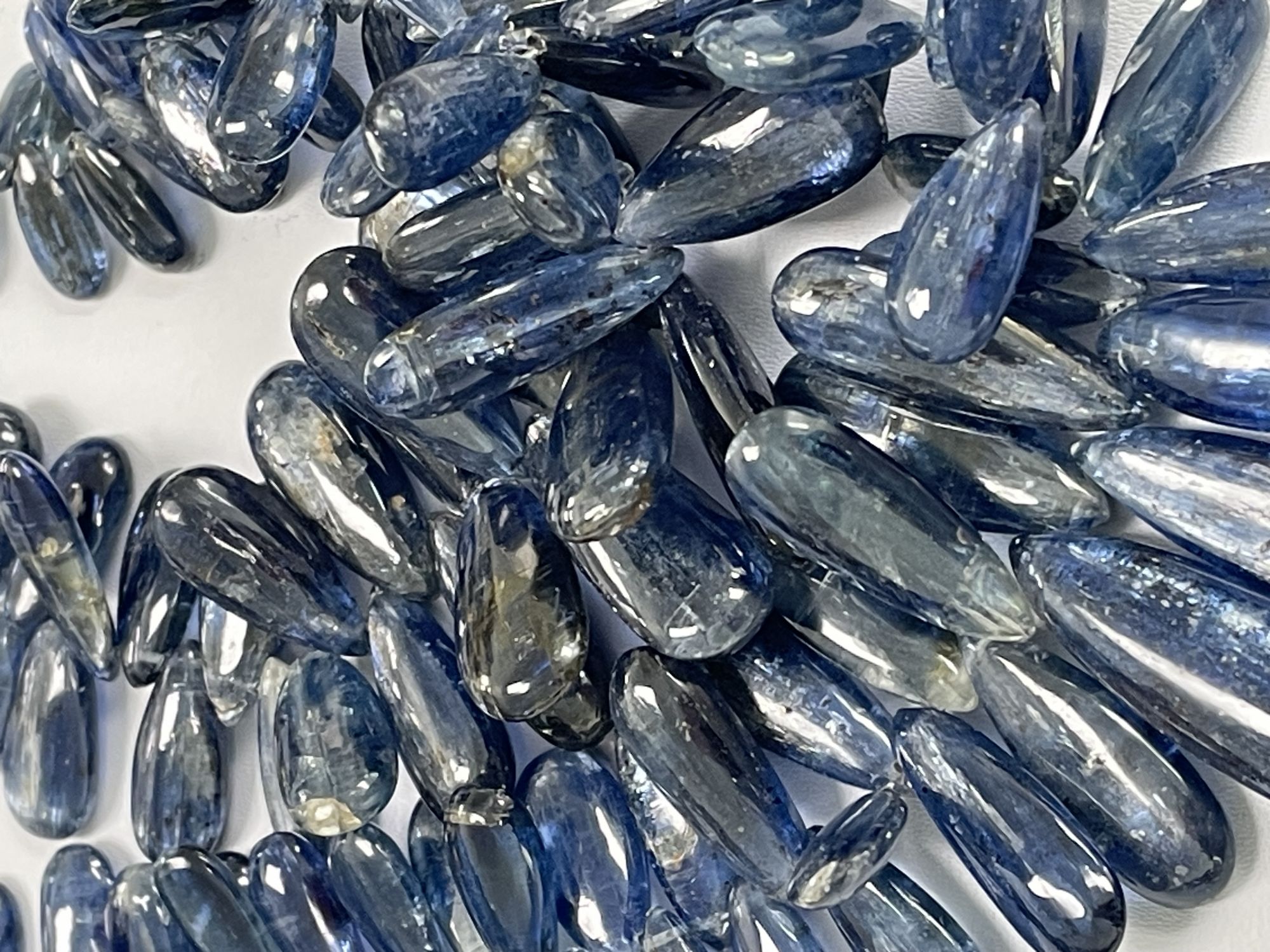 Blue kyanite Long Pear Smooth